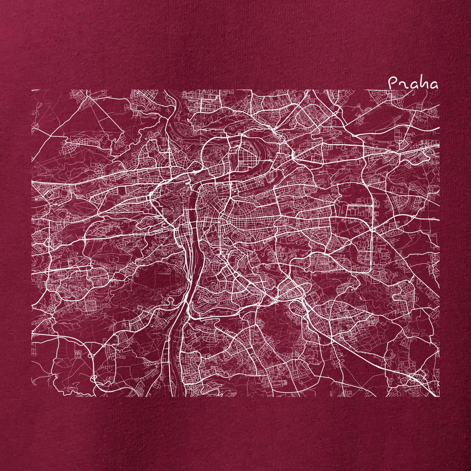 Mapy měst černobílé Praha