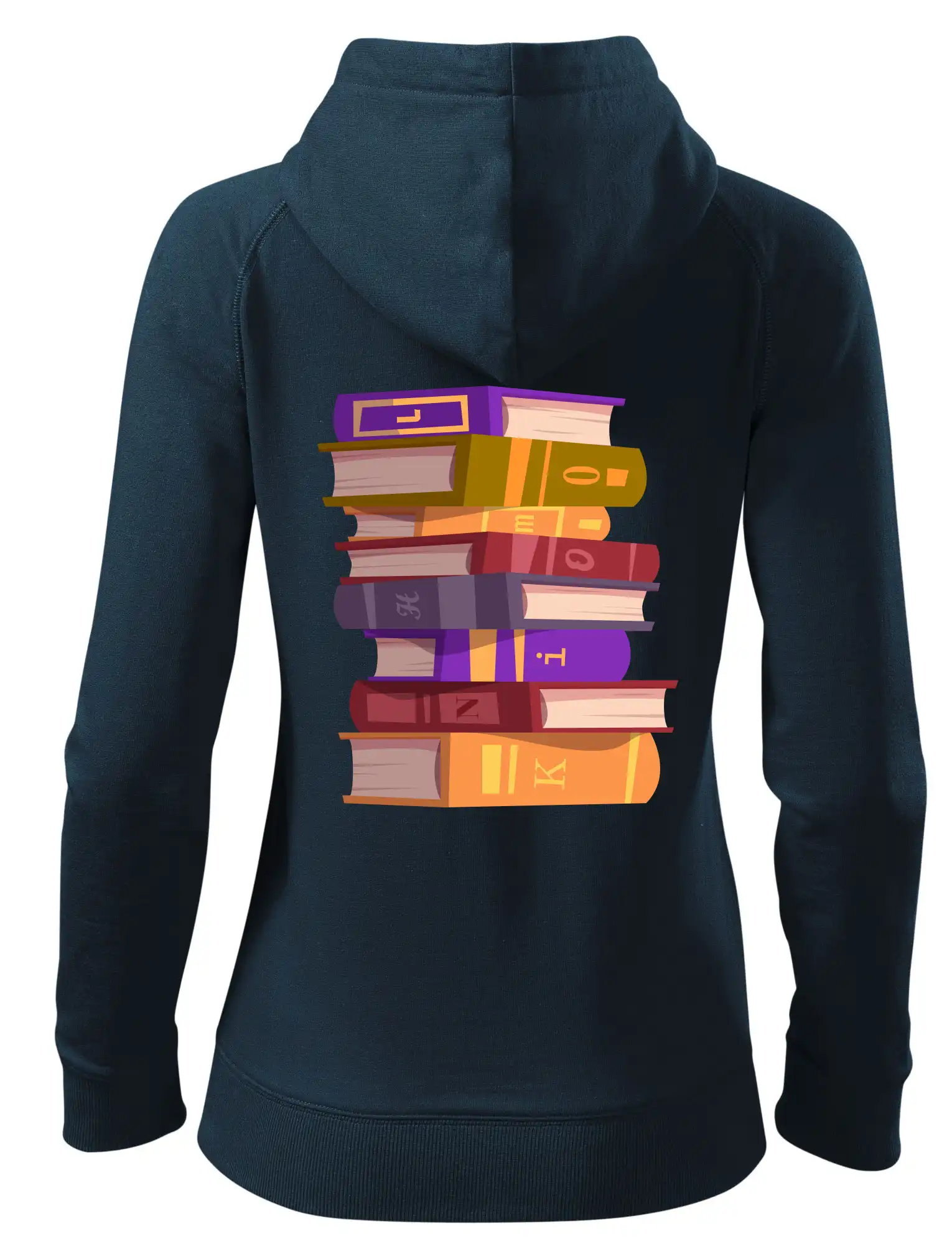 Knihomol stojící knihy