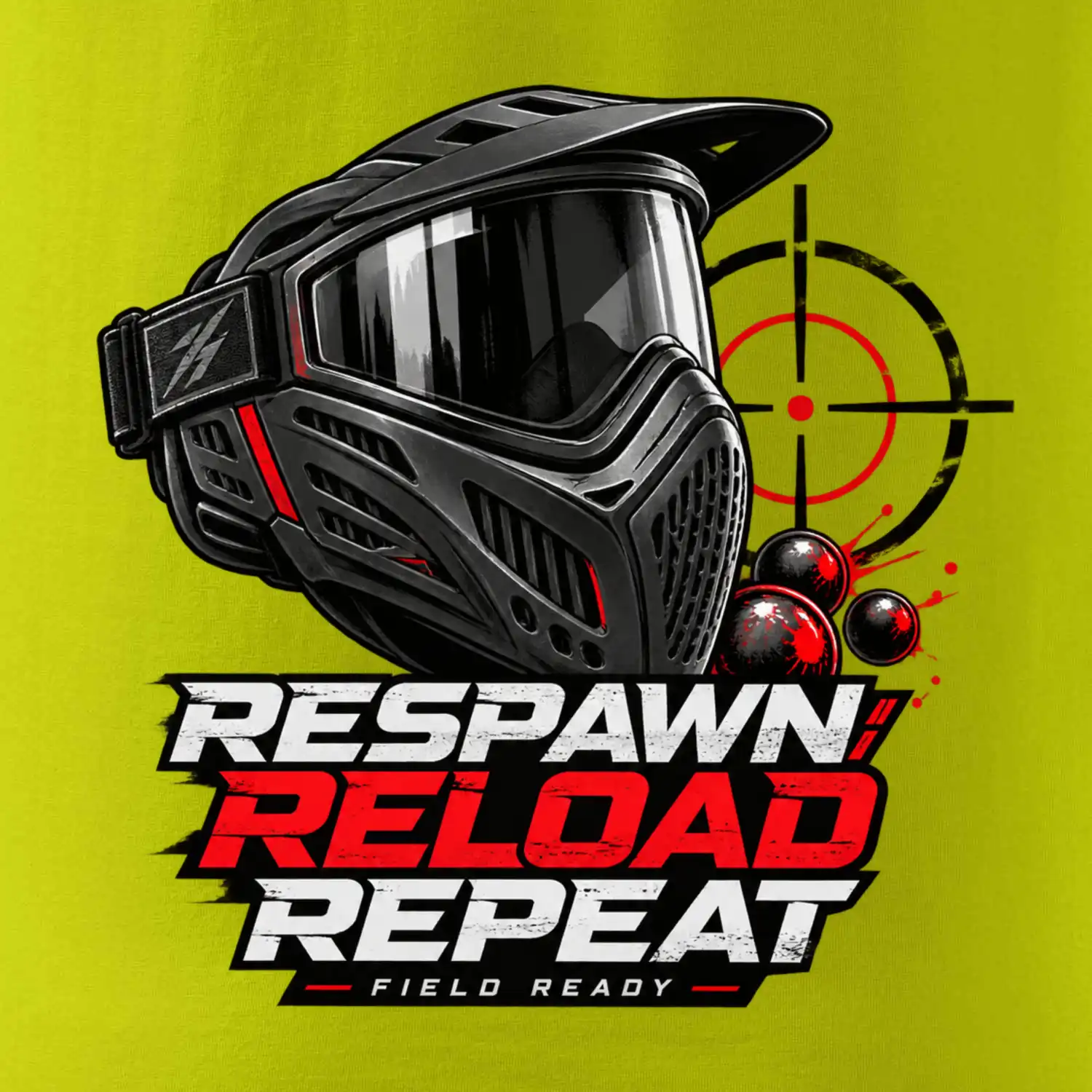 Paintballová maska respawn reload repeat