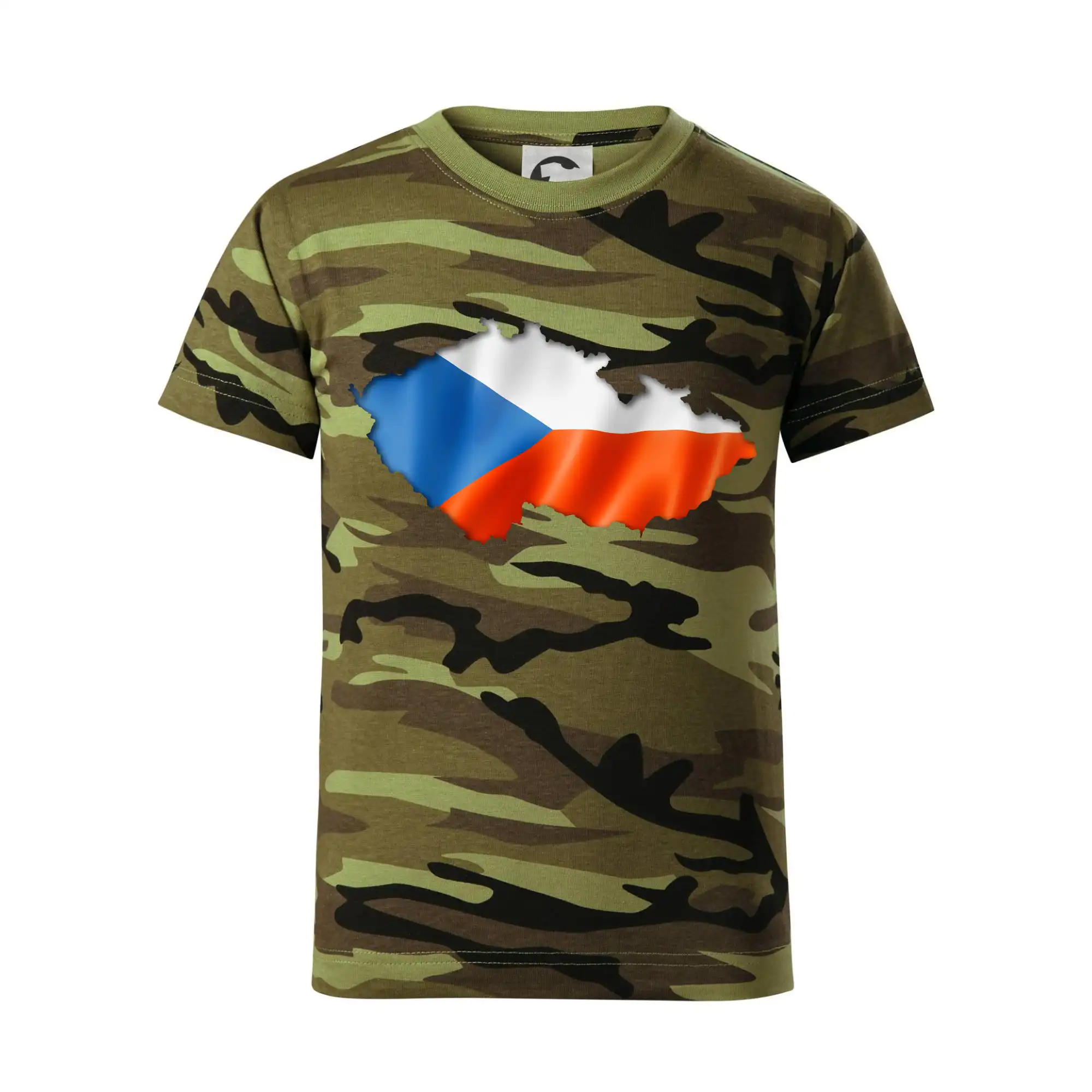 Česká vlajka v obrysu republiky
