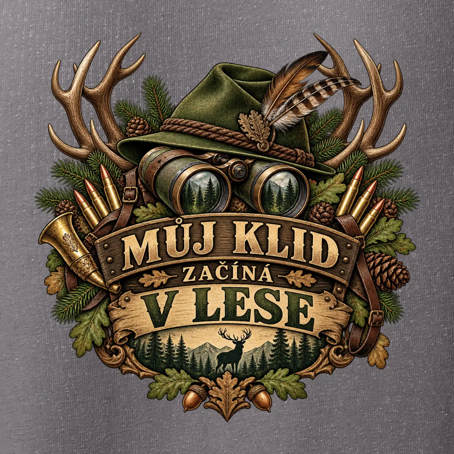 Můj klid začíná v lese myslivecký klobouk