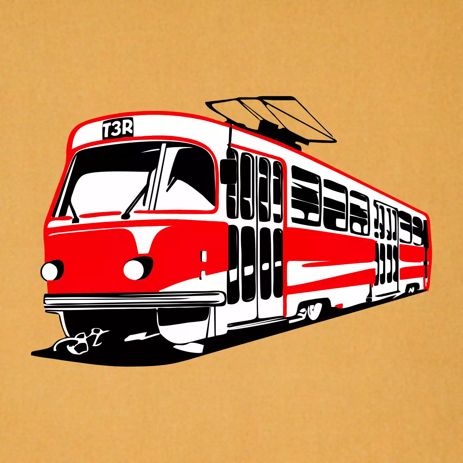 Tramvaj T3R barevná