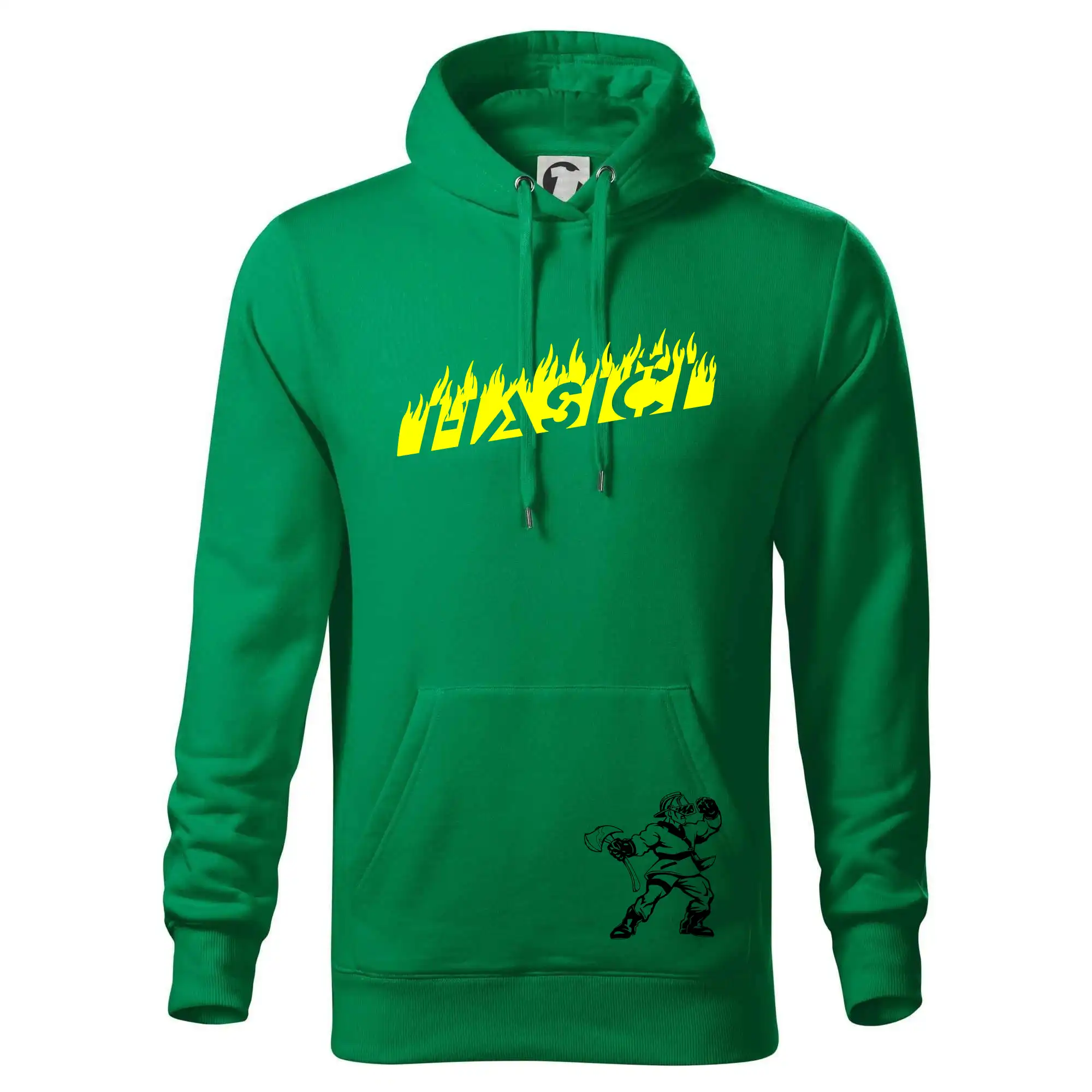 Hasič stojící - nápis hasiči - Velký nápis  na zádech