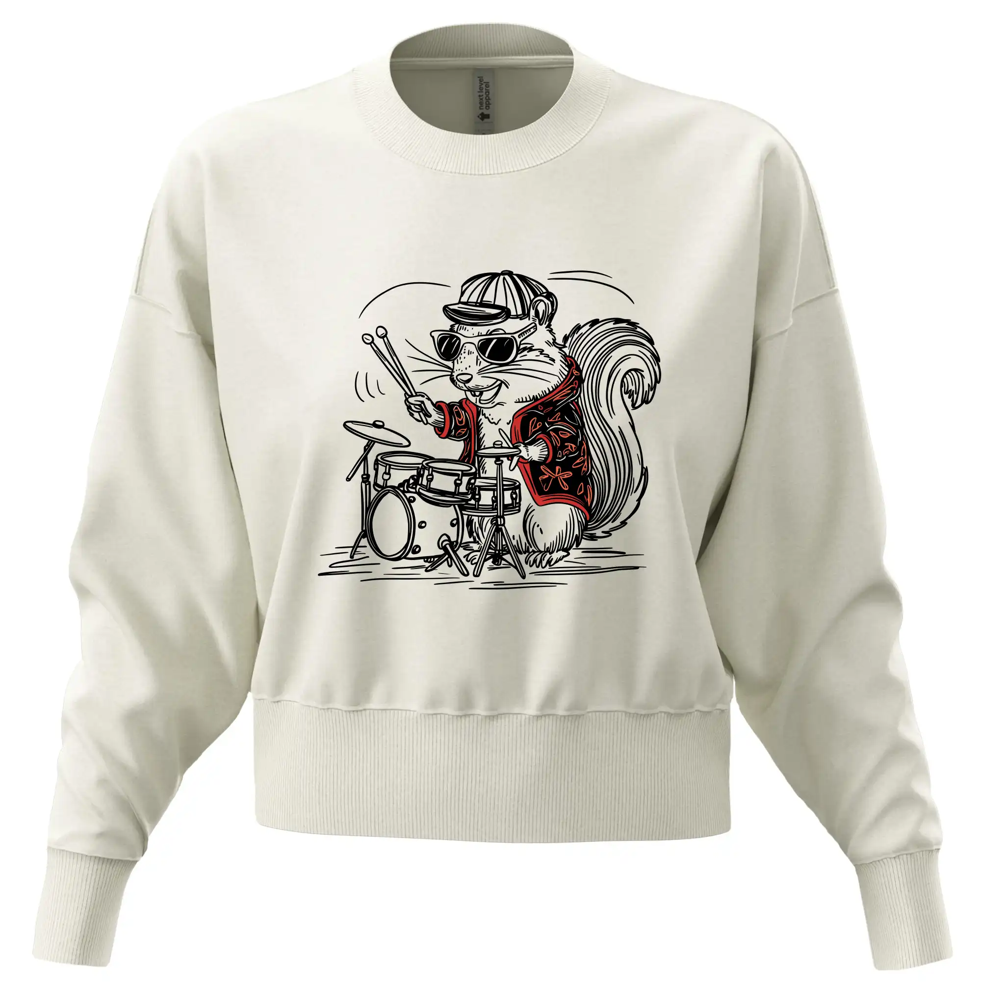 Squirrel playing drums