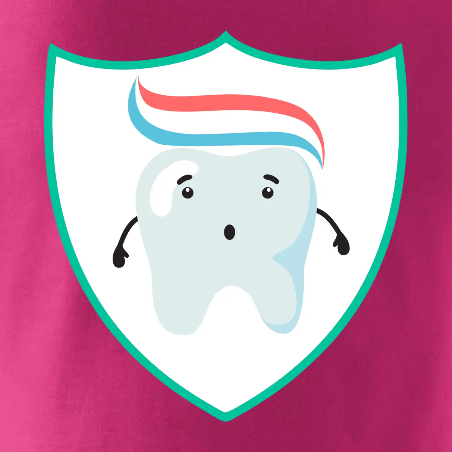 Zoubek na prsu - zubní pasta