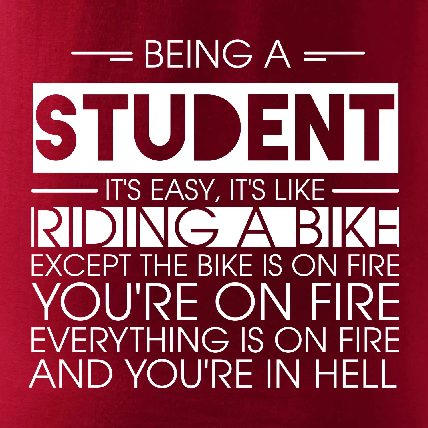 Being a student - bike