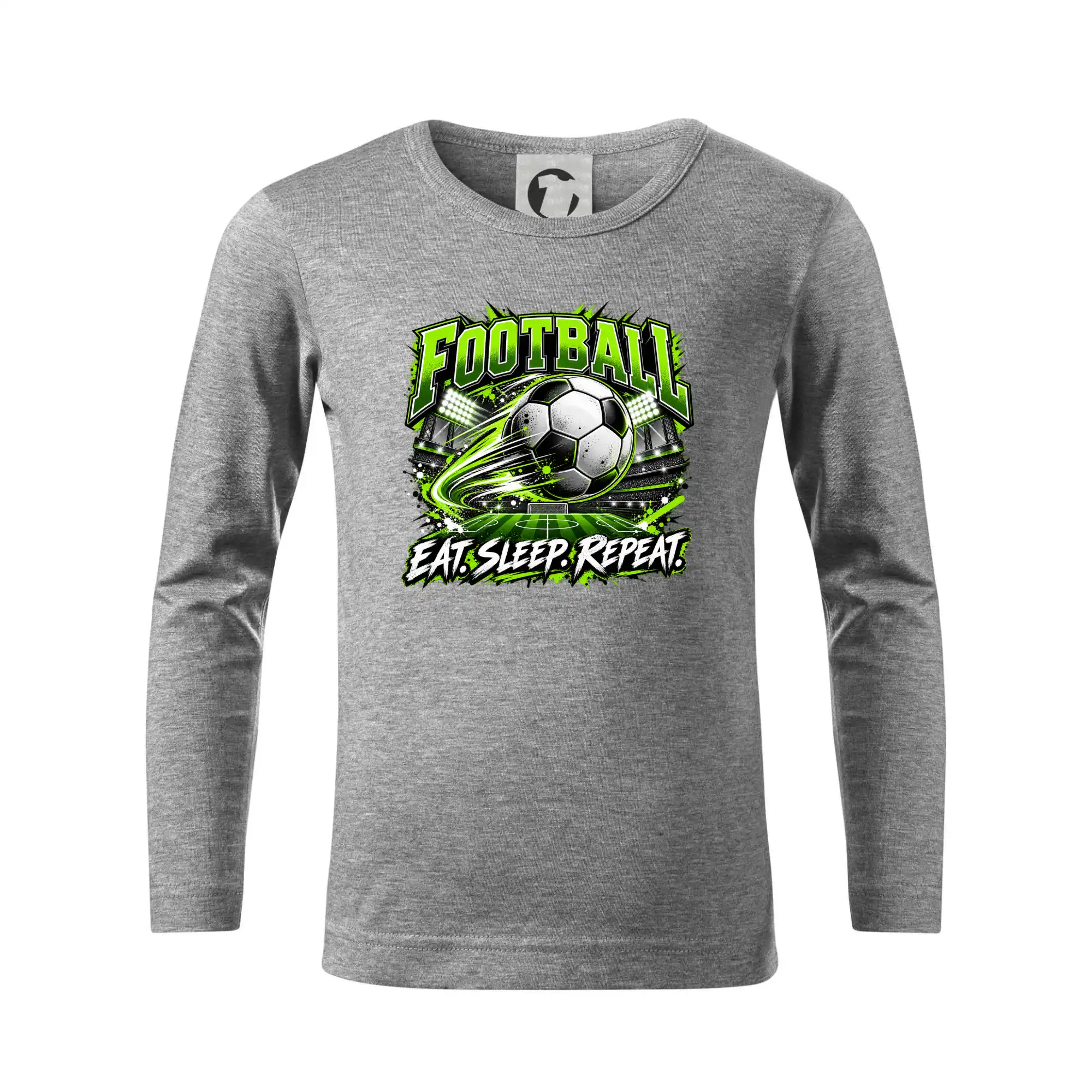 Fotbalový míč a stadion eat sleep repeat