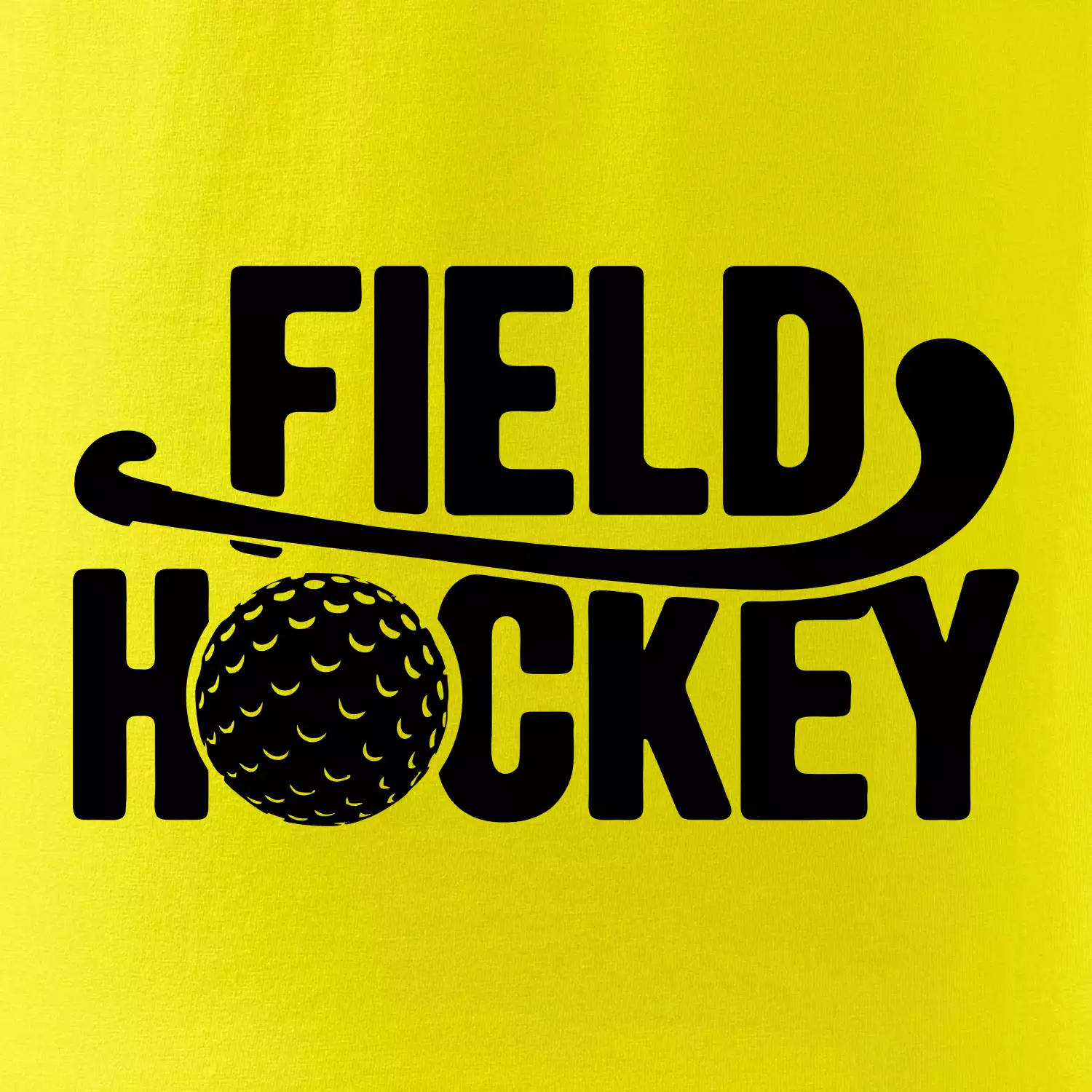 Field hockey míček a nápis