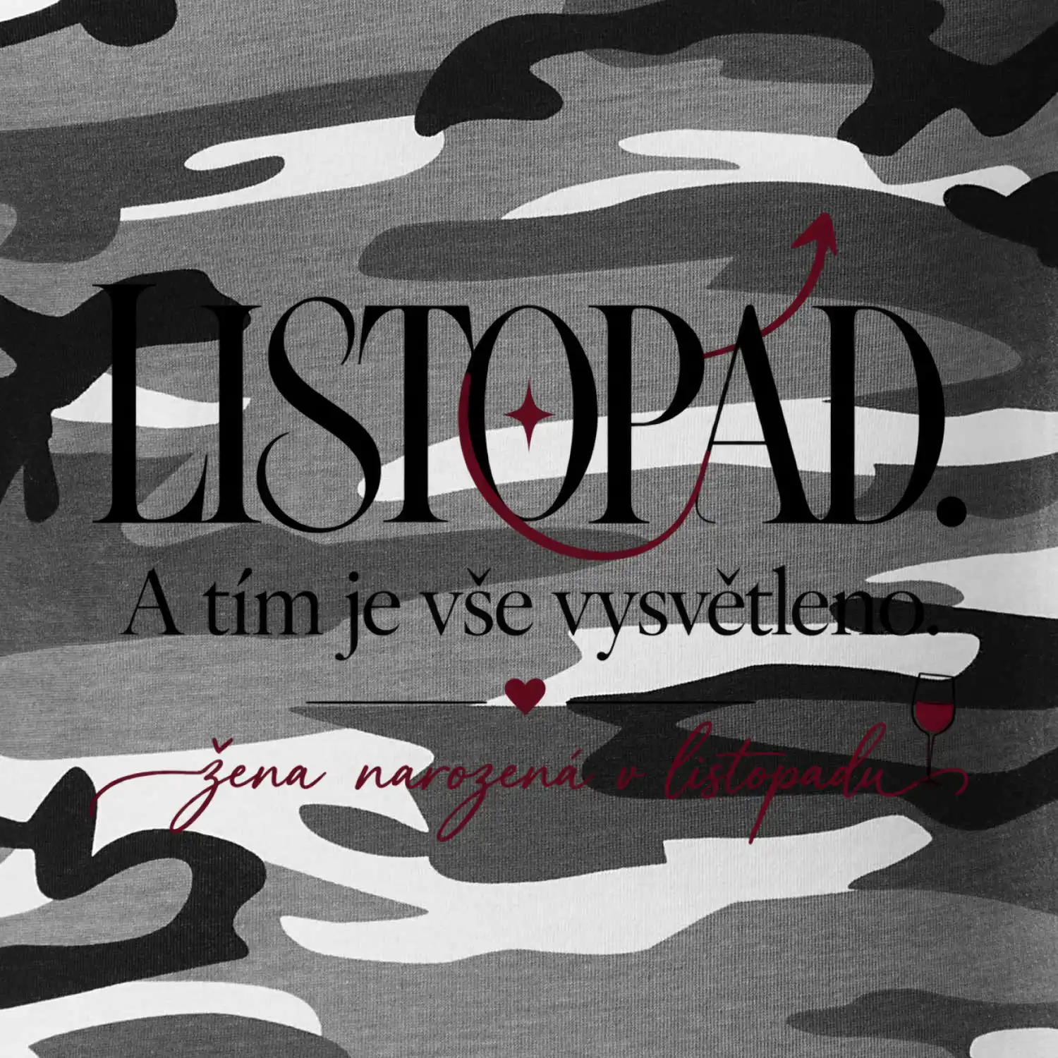 Listopad a tím je vše vysvětleno typografie s vínem
