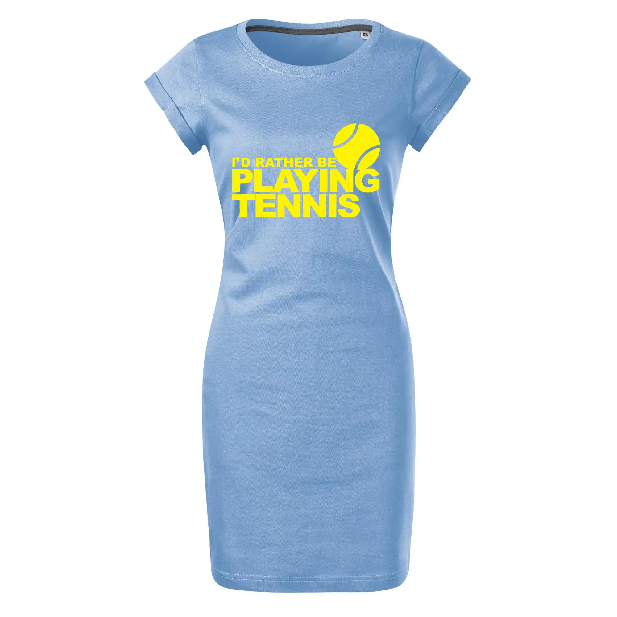 Playing tennis