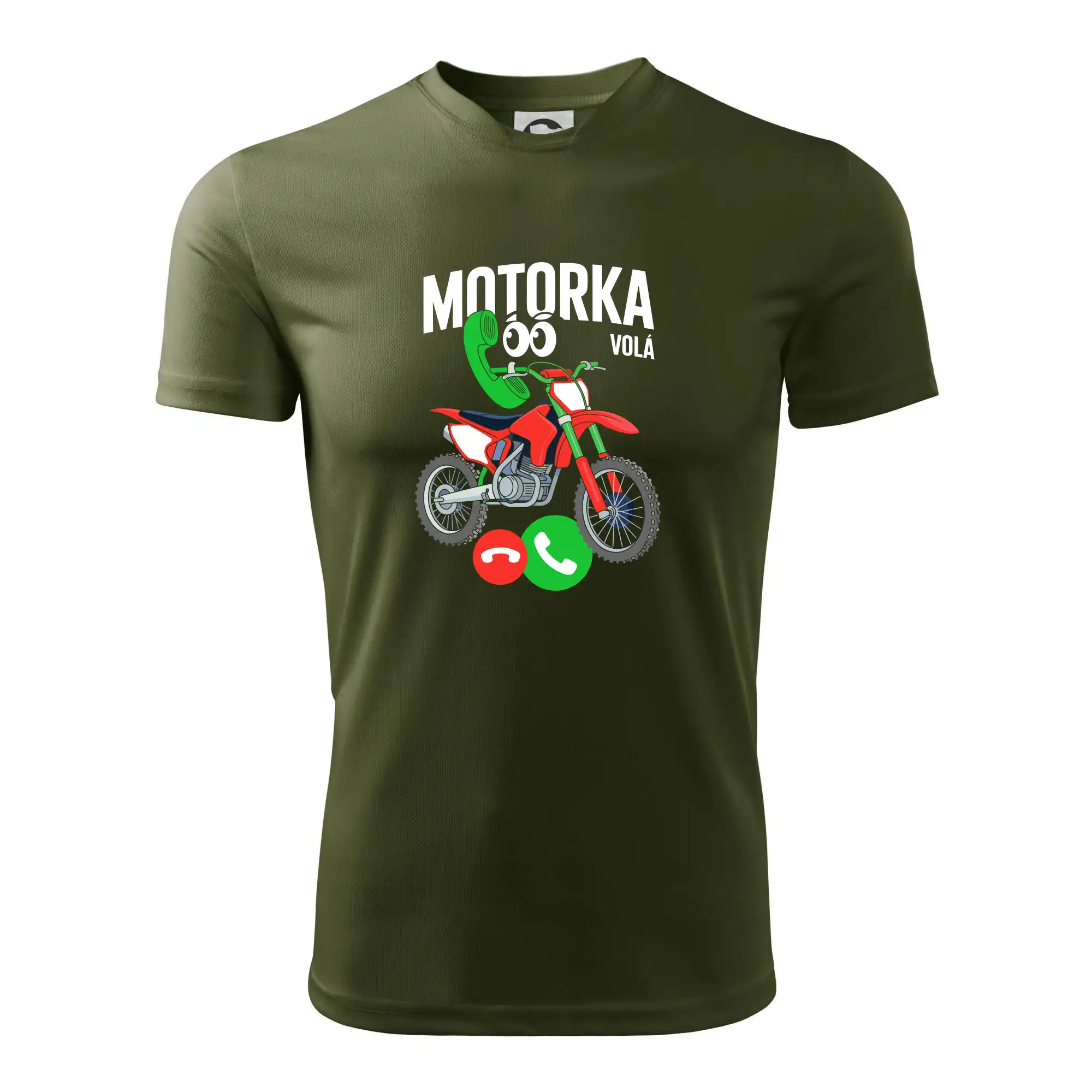 Karikatura motorka cross volá