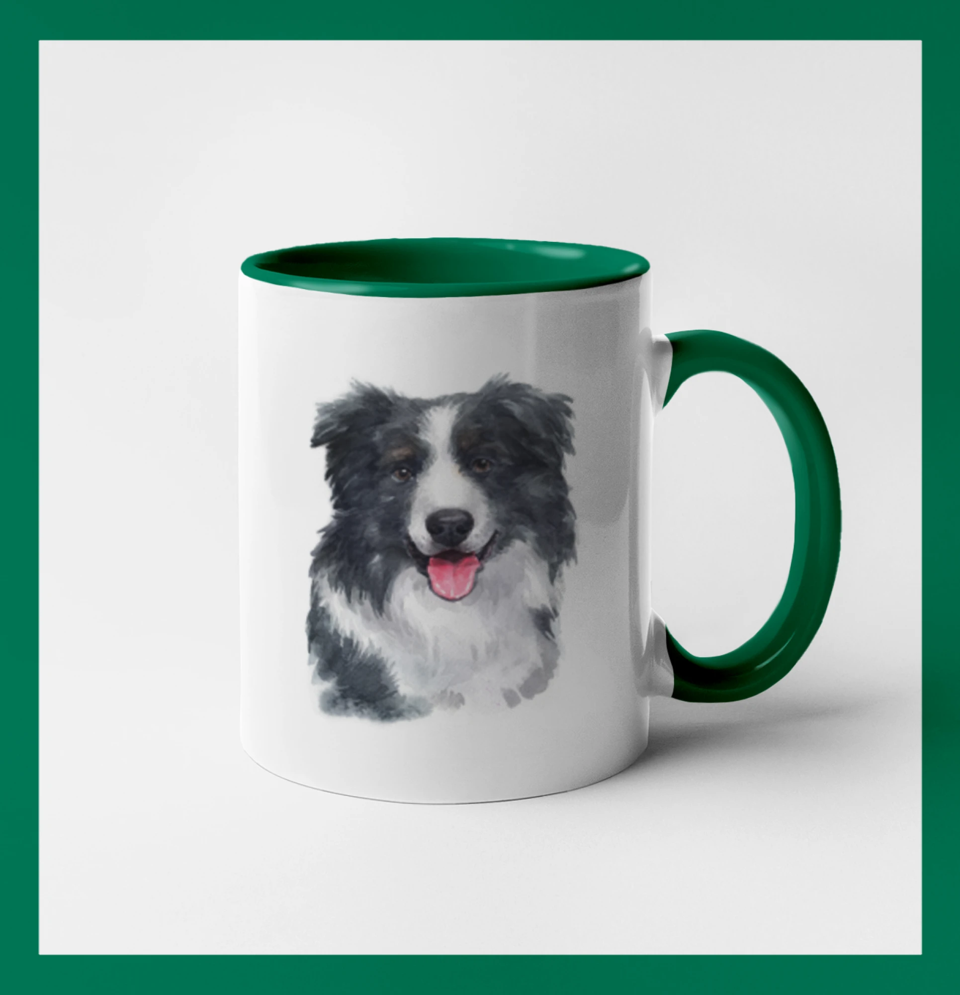 Border kolie vodová barva