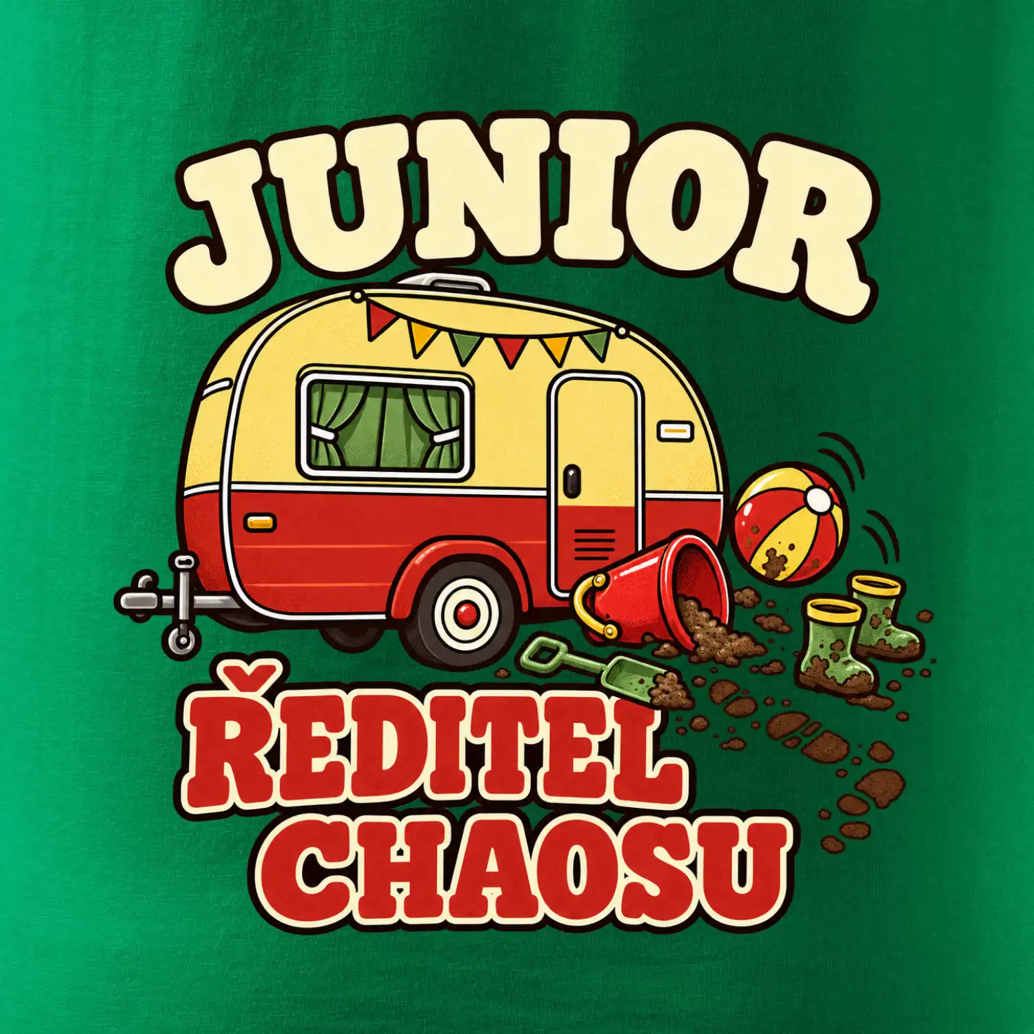 Junior ředitel chaosu dětský rodinný karavan