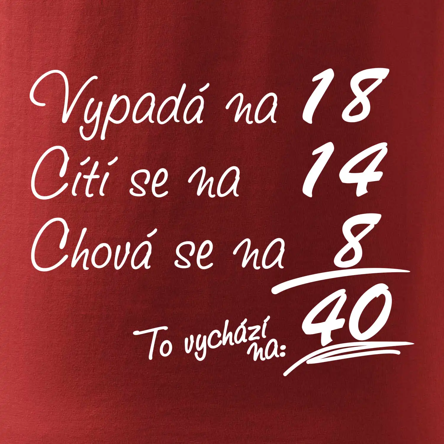 Vypadá, cítí se, chová se - 40 let