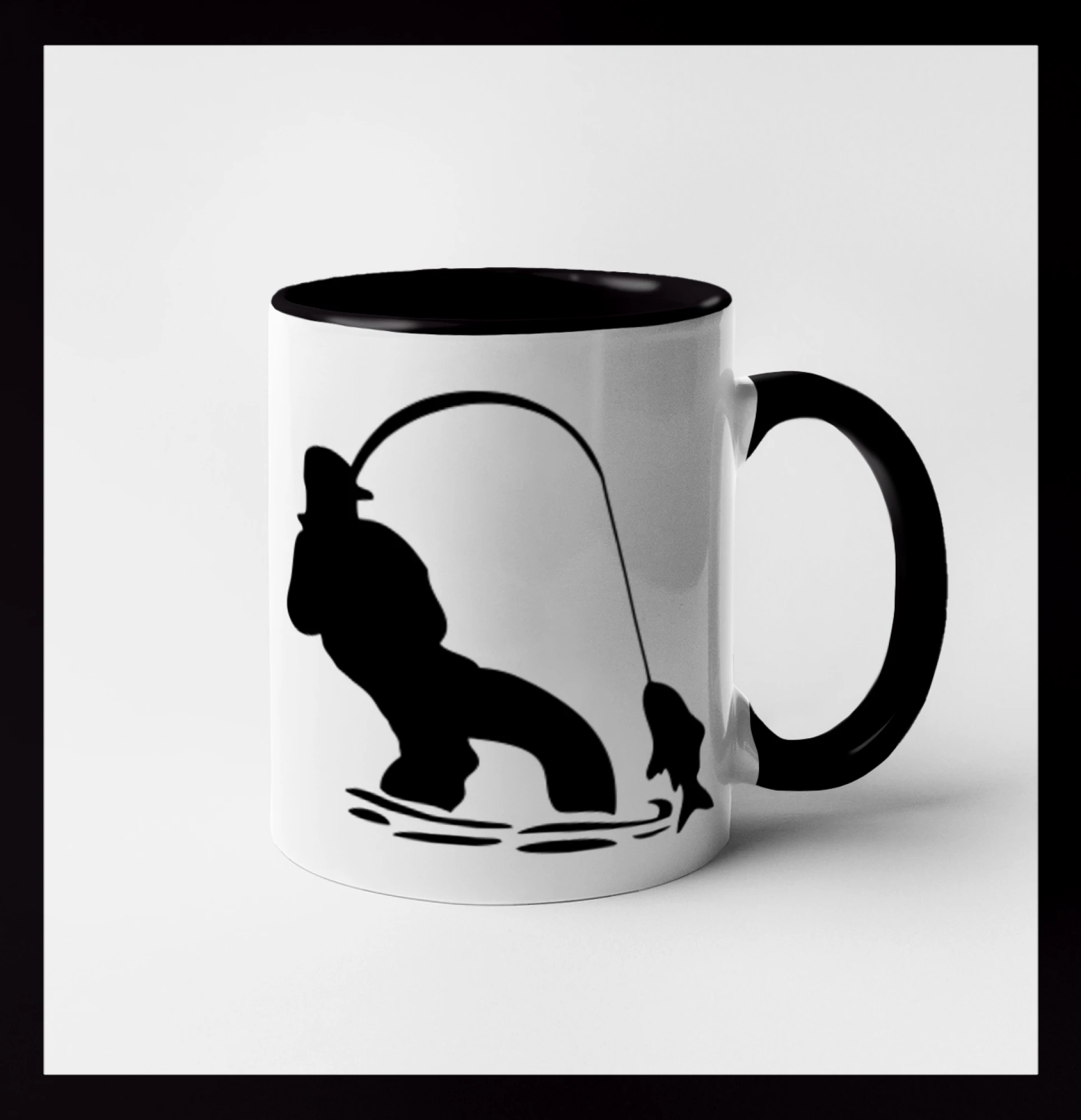 Rybář tahající rybu