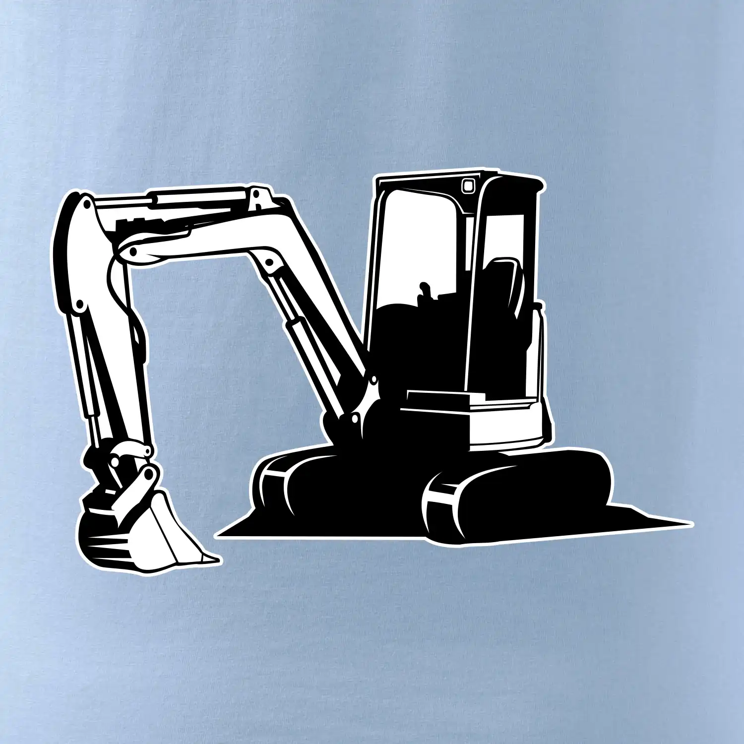 Bagr bez nápisu černobílý