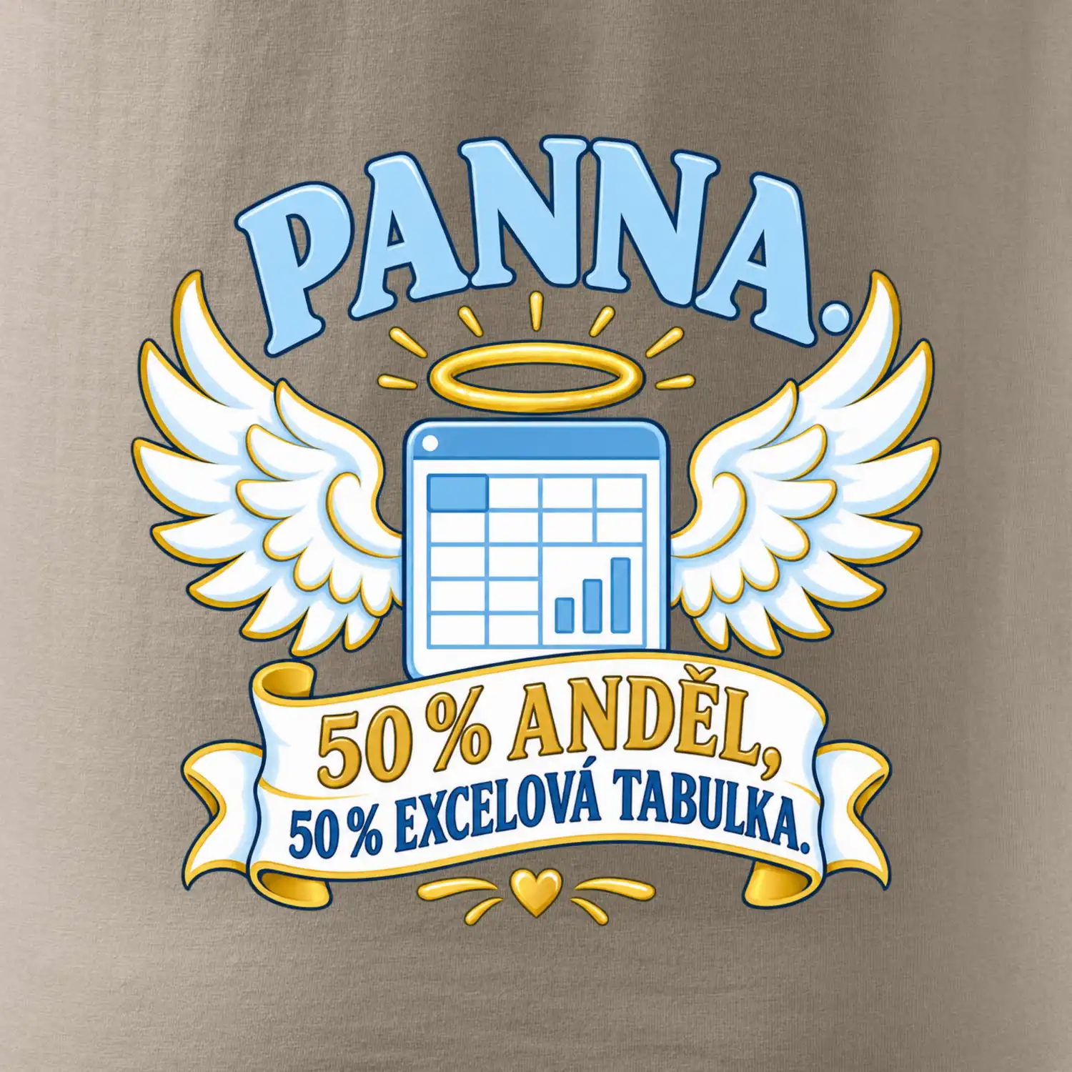 Panna. 50 % anděl, 50 % excelová tabulka