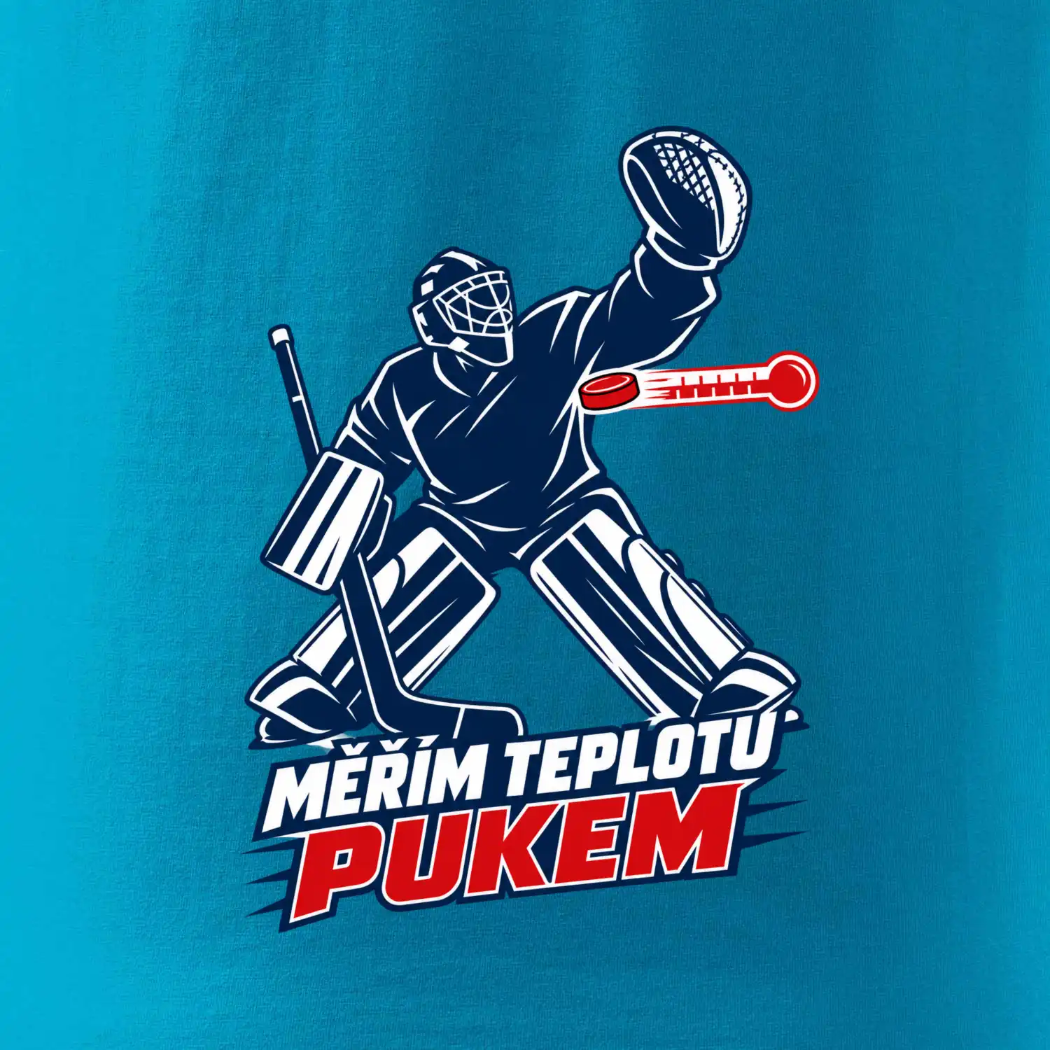 Hokejový teploměr pukem