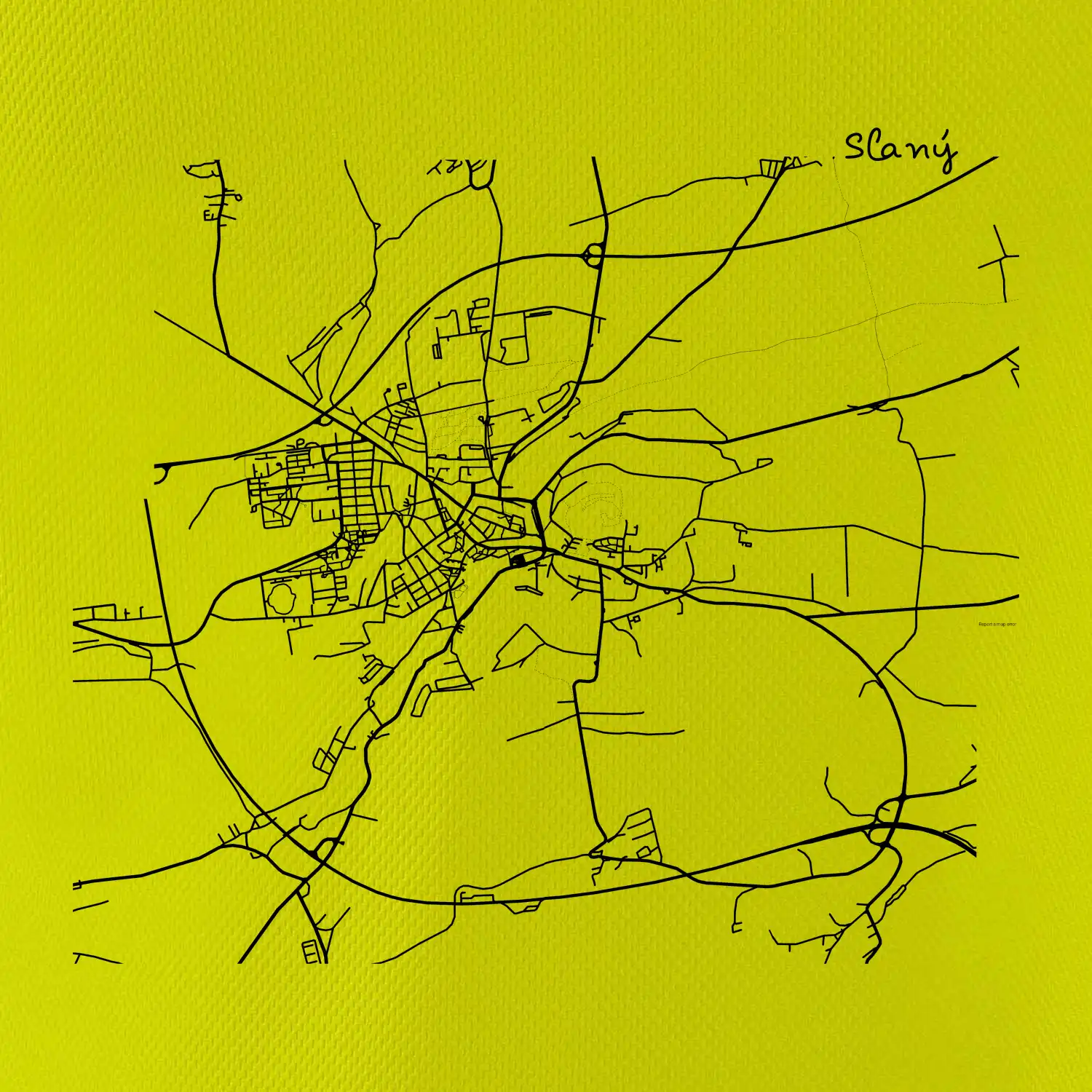 Mapy měst černobílé Slaný