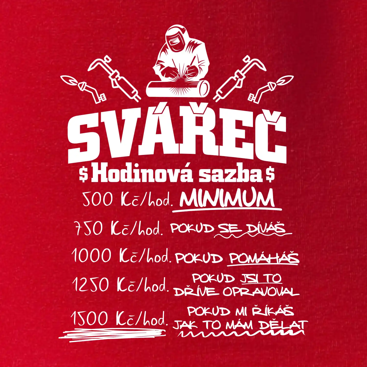 Svářeč - hodinová sazba