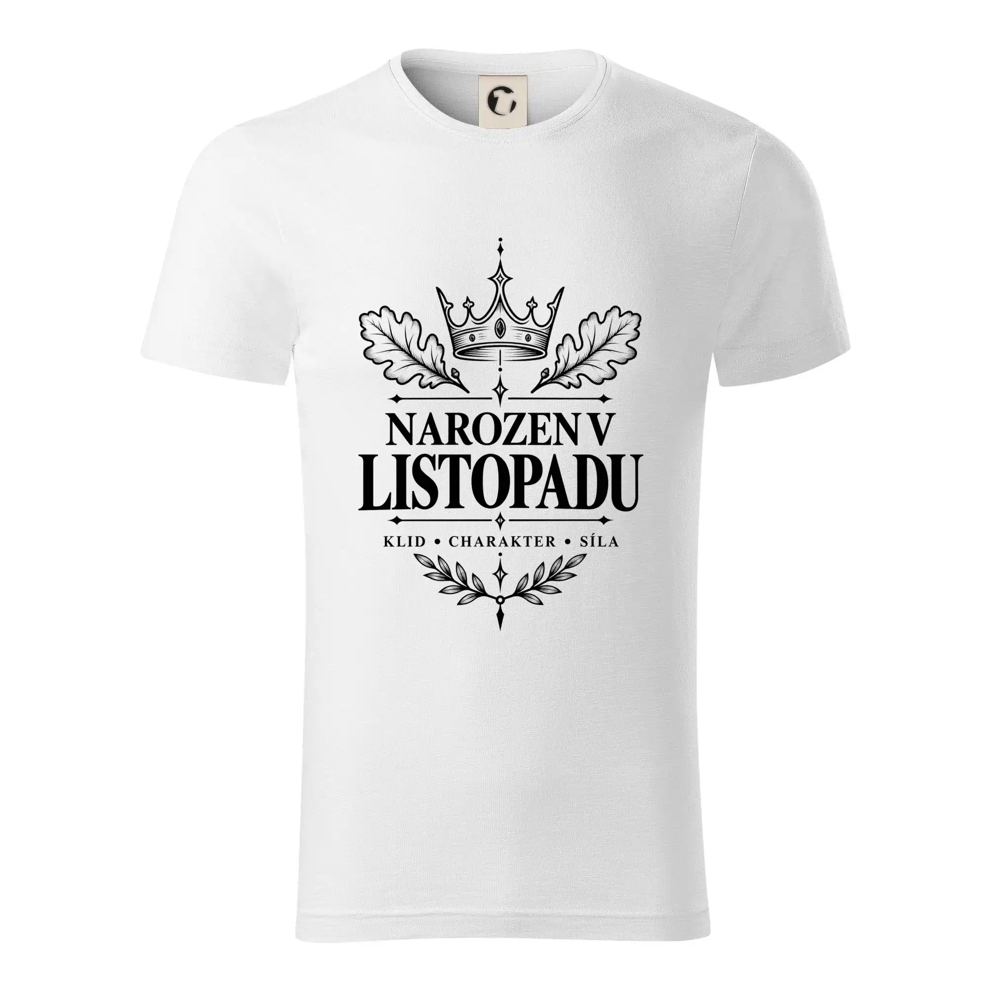 Narozen v listopadu koruna a dubové listy