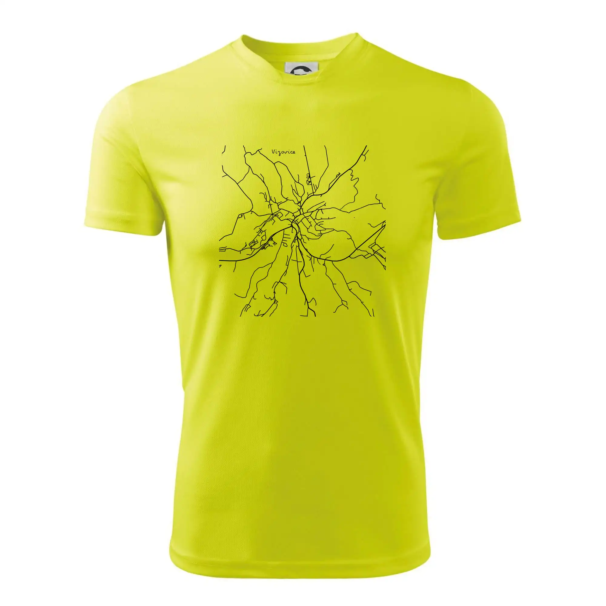 Černobílá mapa Vizovice