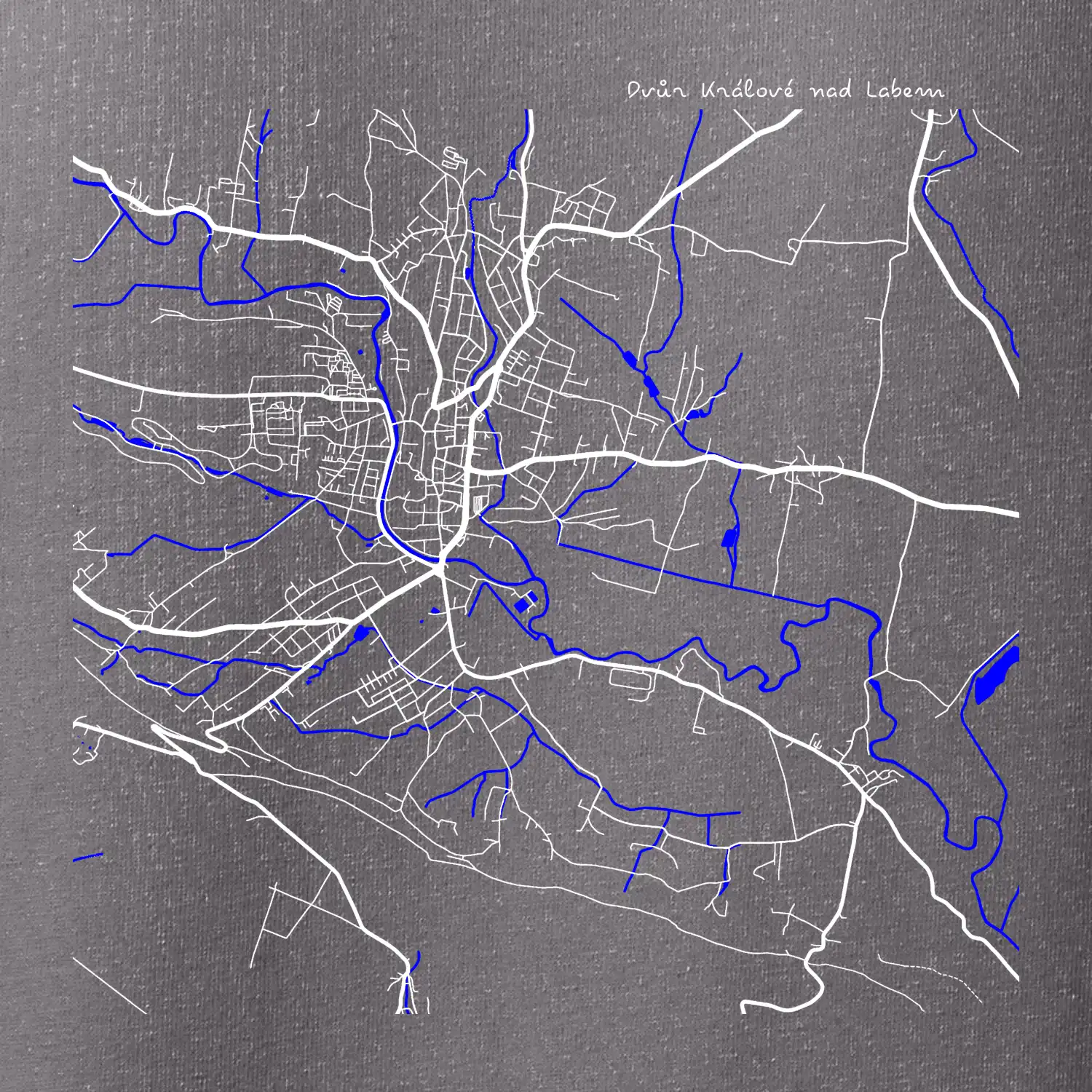 Dvůr Králové nad Labem mapa s vodními toky