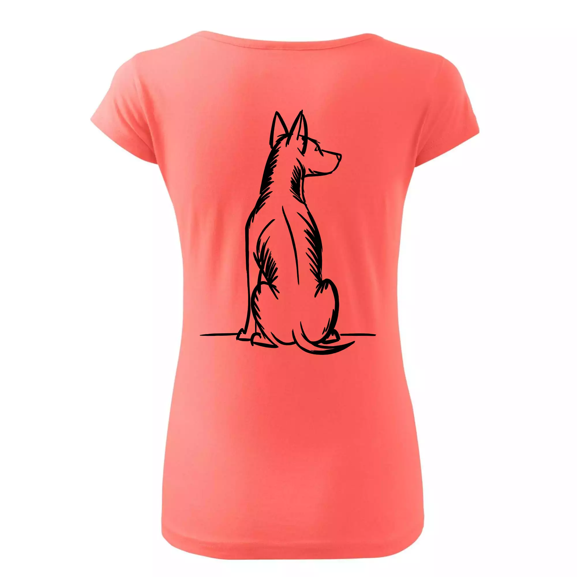 Pes kreslený zezadu