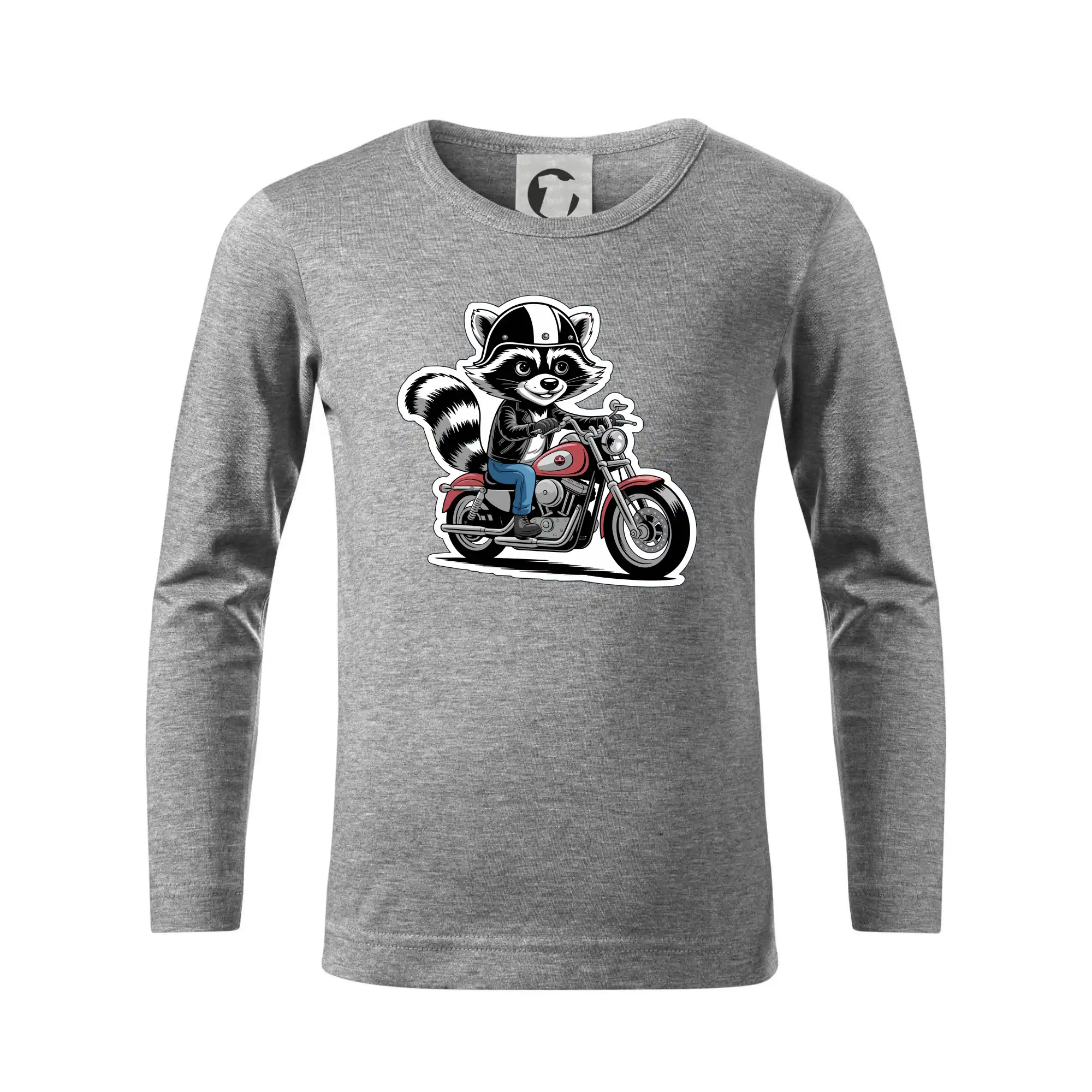 Mýval na motorce kreslený