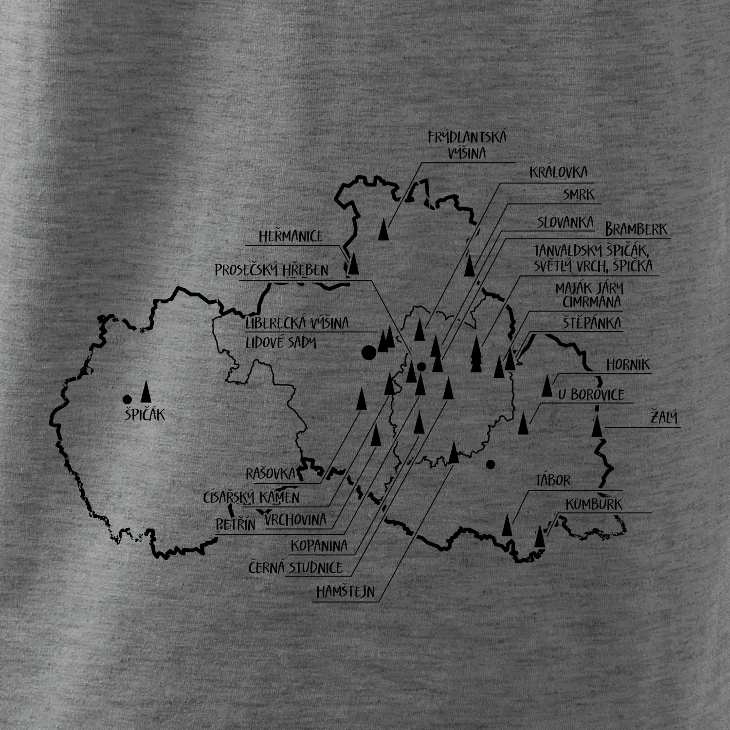 Mapa rozhleden - Liberecký kraj