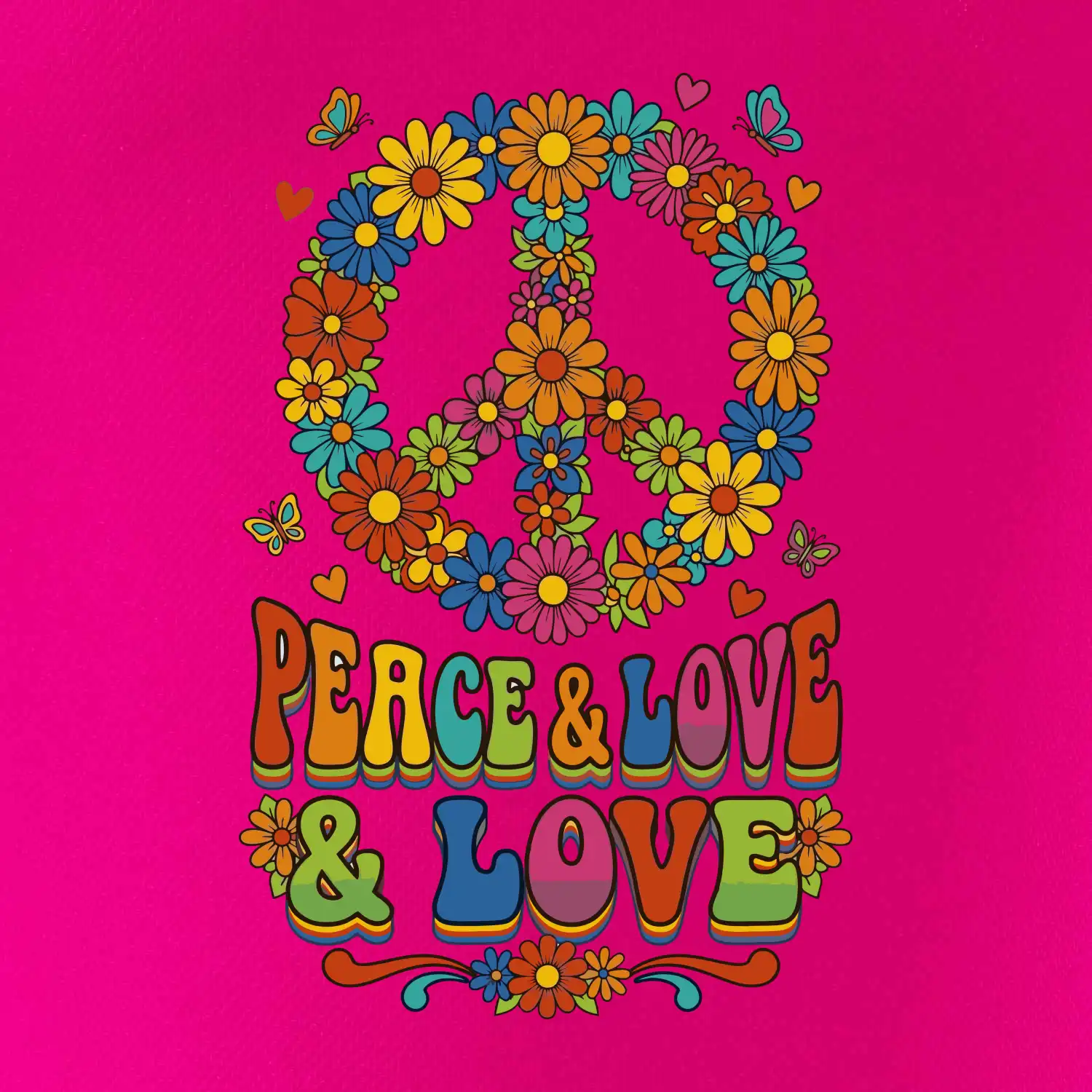 Peace and love - na výšku s květy