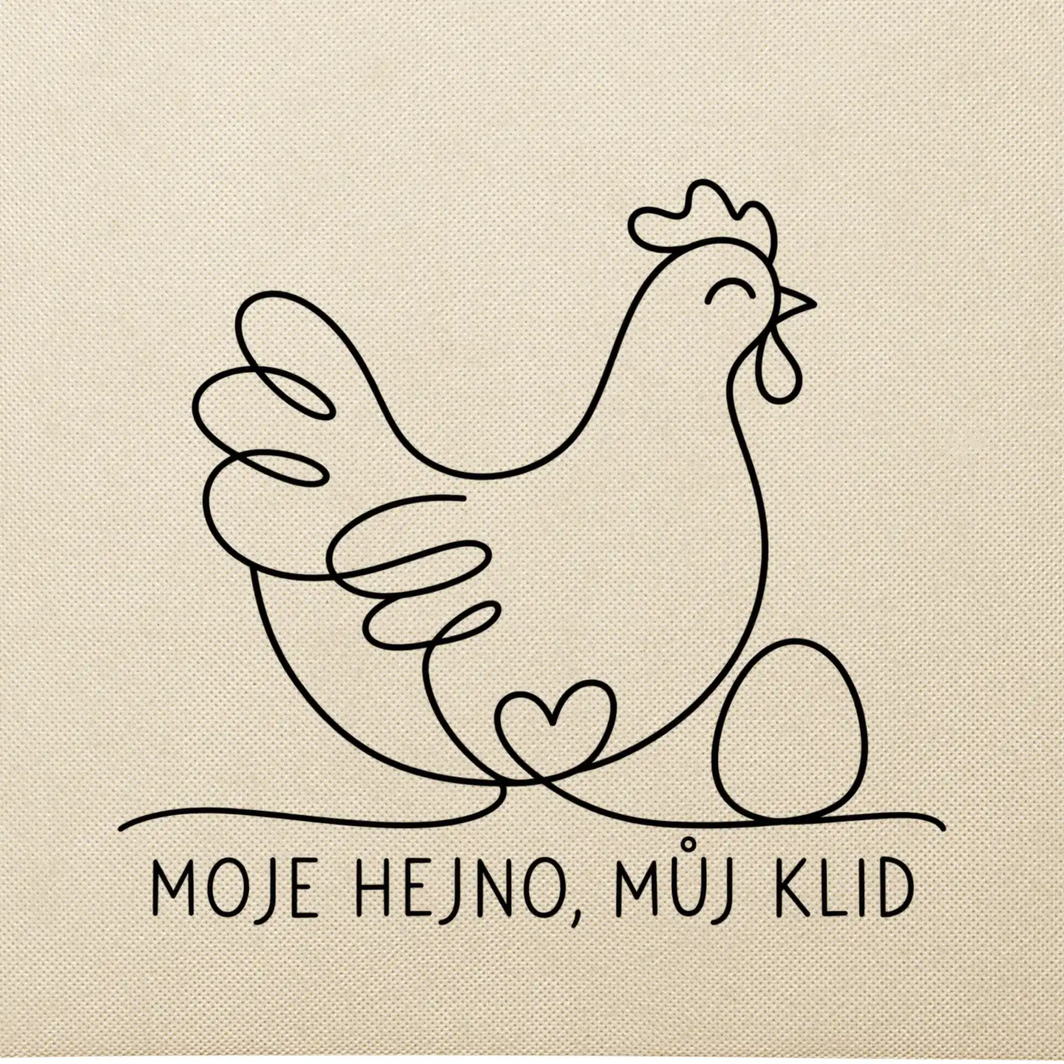 Minimalistická slepice s vejcem a srdcem