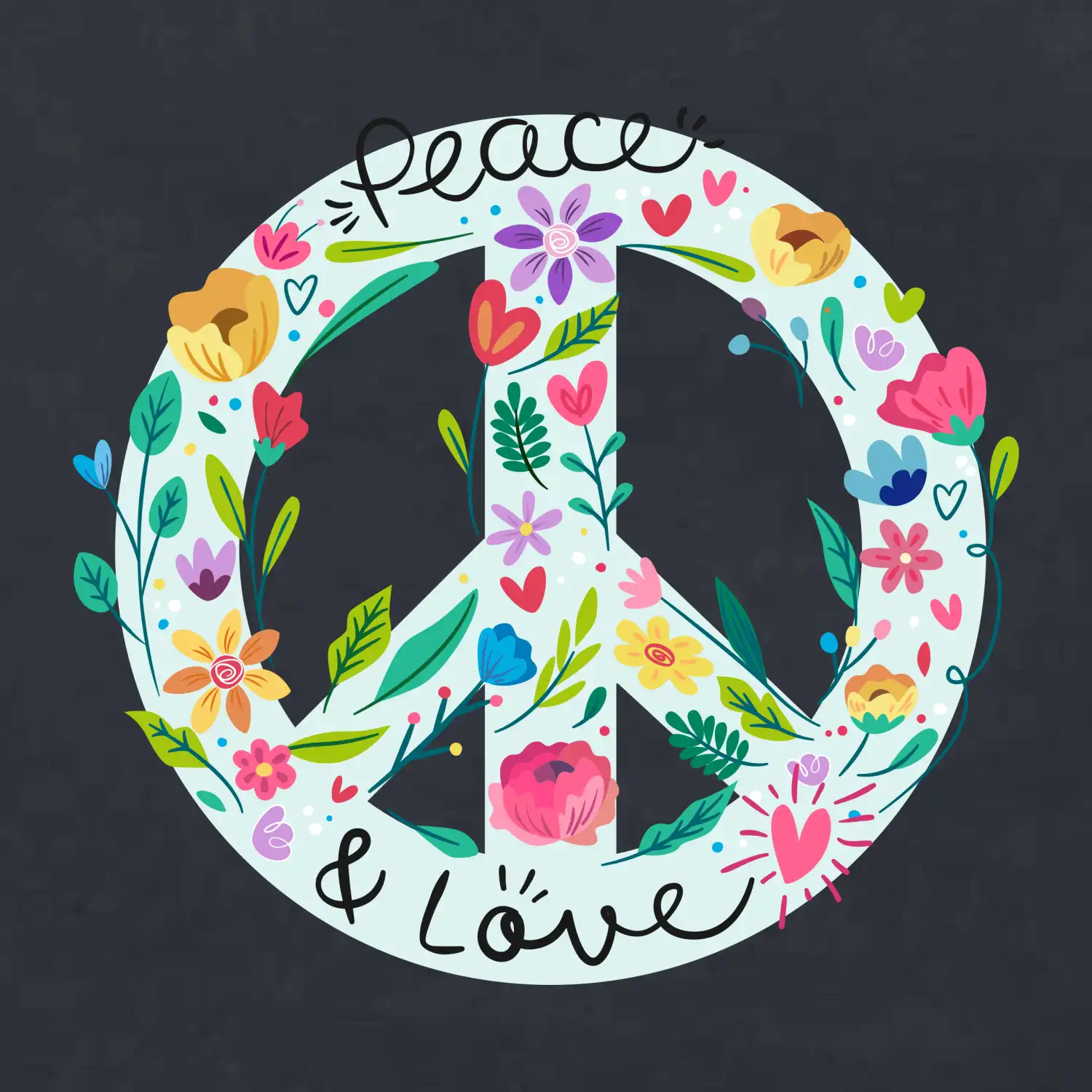 Peace and love symbol
