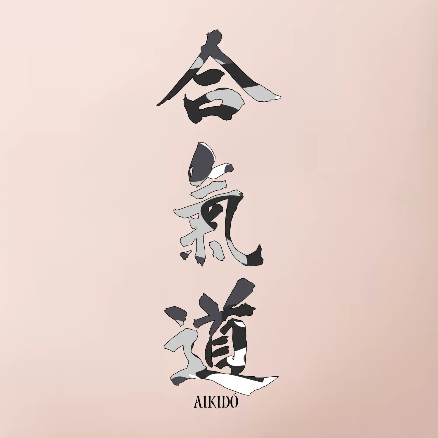 Aikidó maskáčový nápis