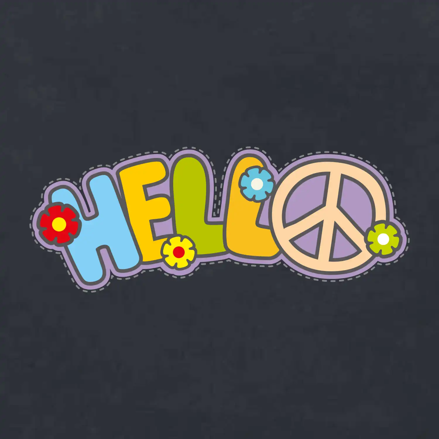 Hello hippie symbol