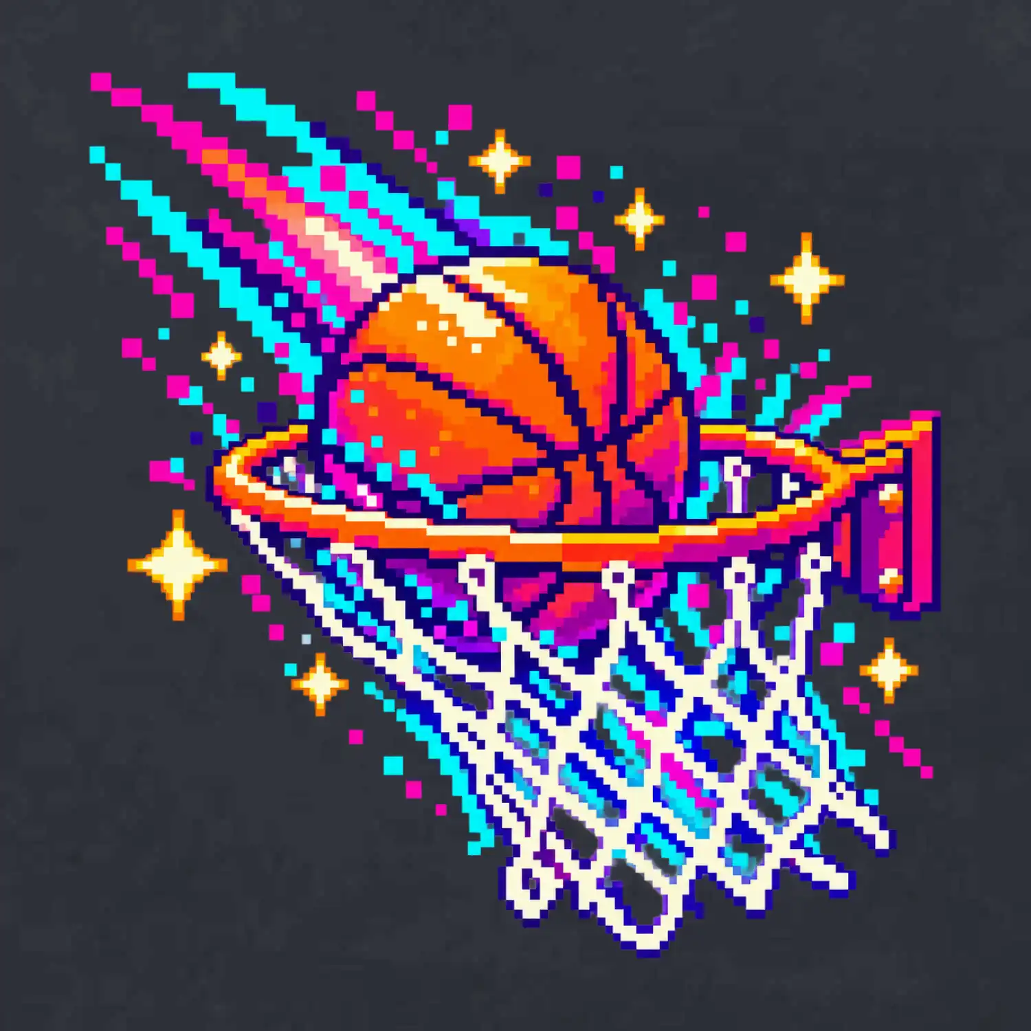 Pixel art basketbalový koš