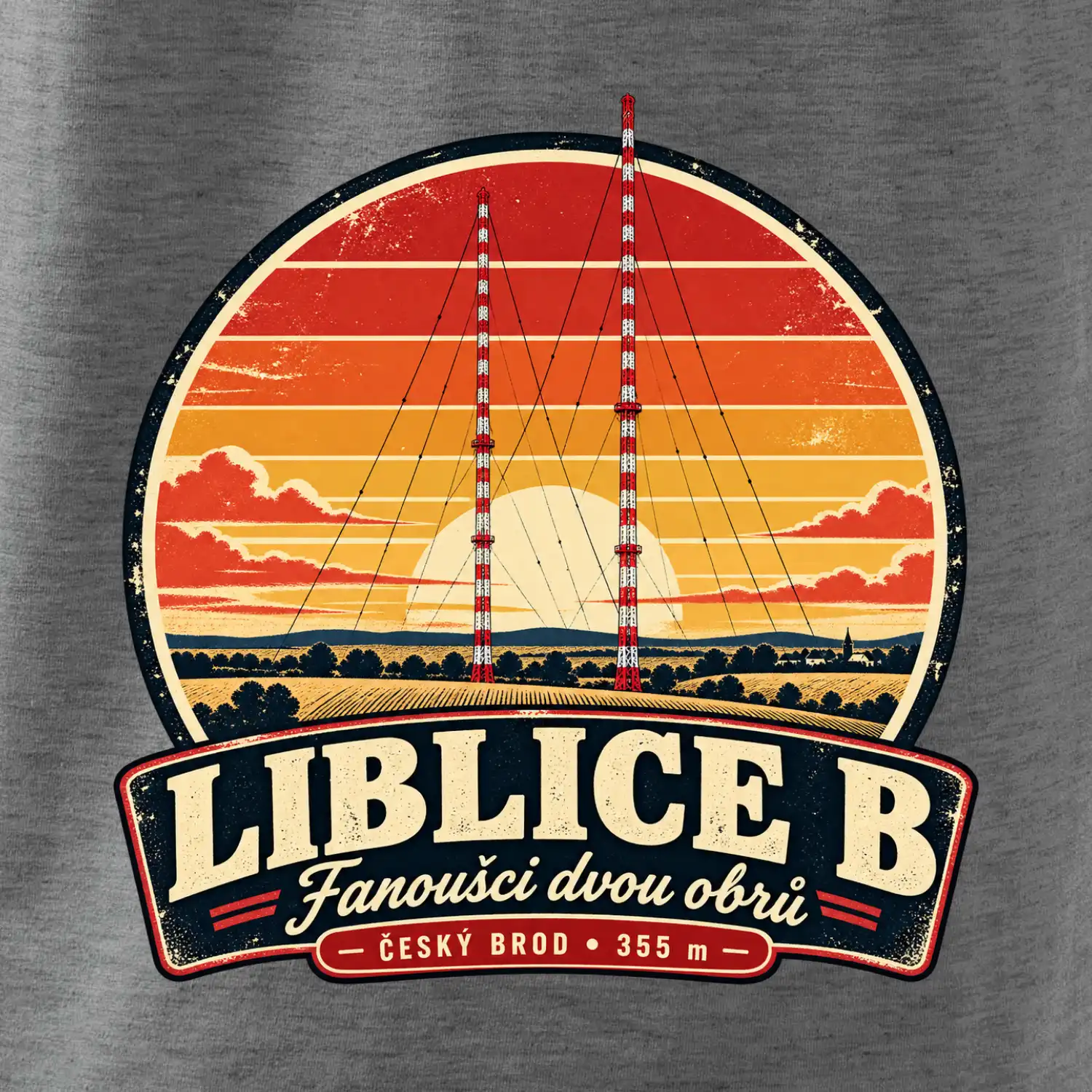 Liblice B retro odznak dvou vysílačů