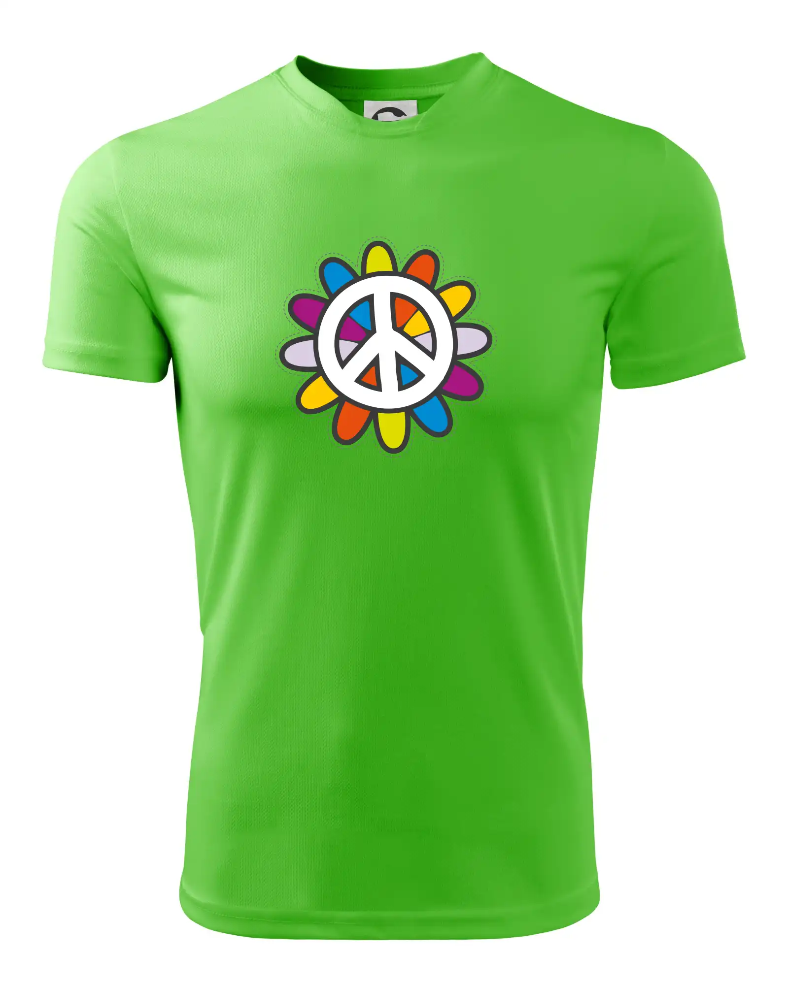 Peace symbol s kreslenou květinou