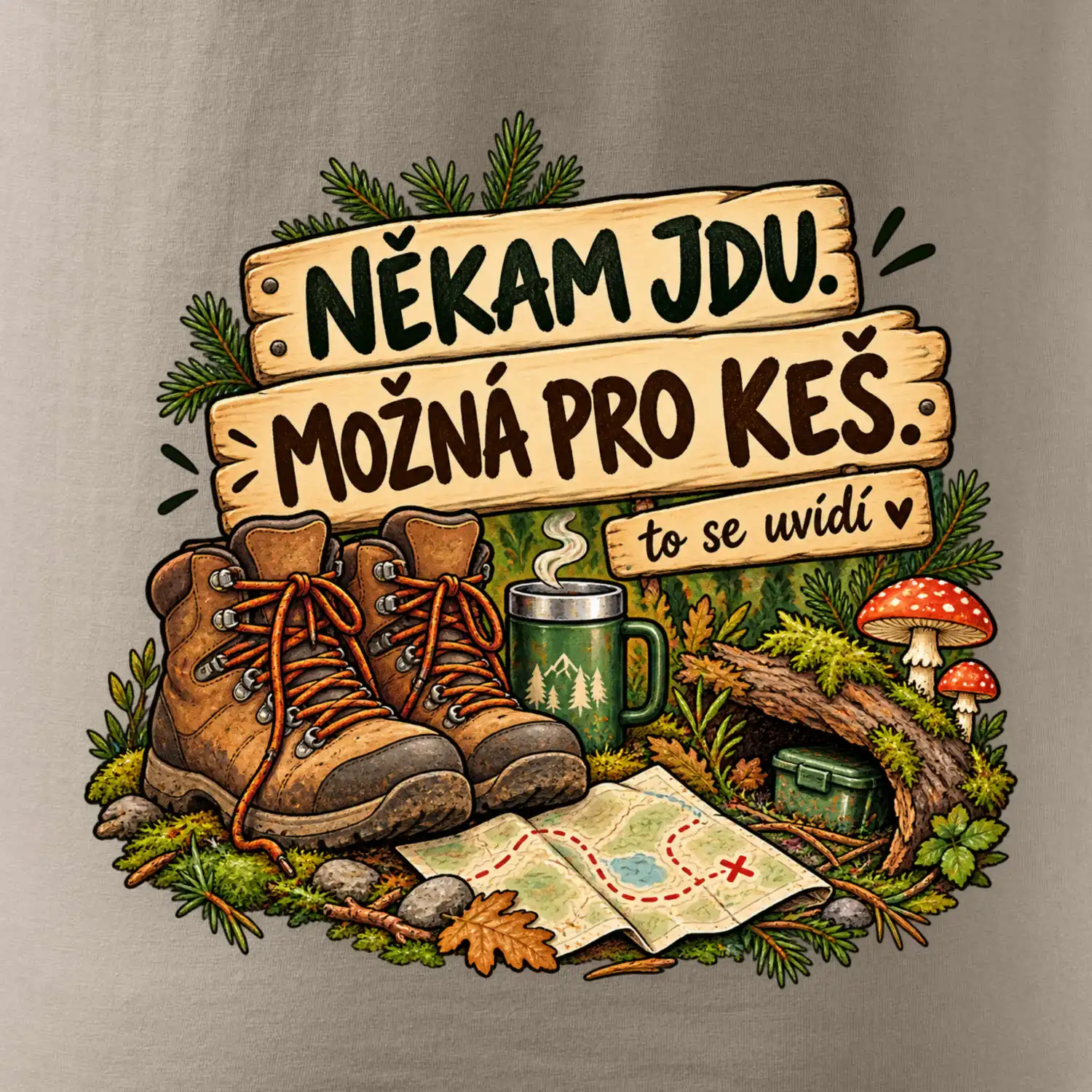 Někam jdu možná pro keš turistické boty