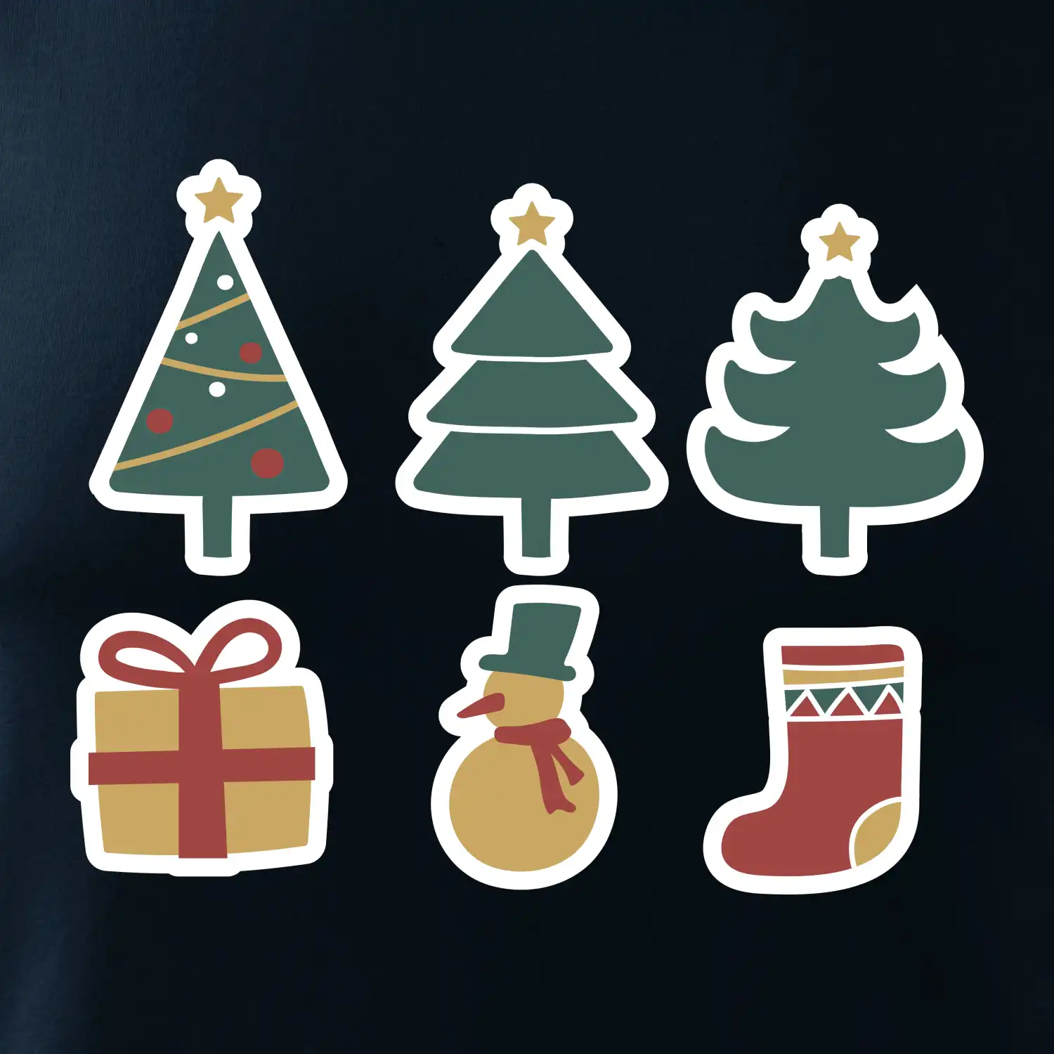 Vánoční sada - stromky a dárky