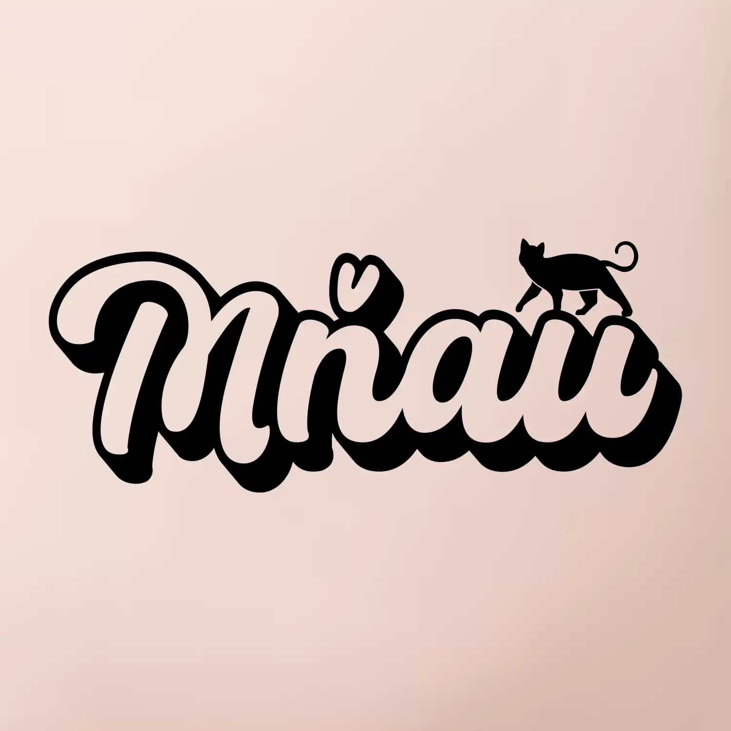 Mňau nápis