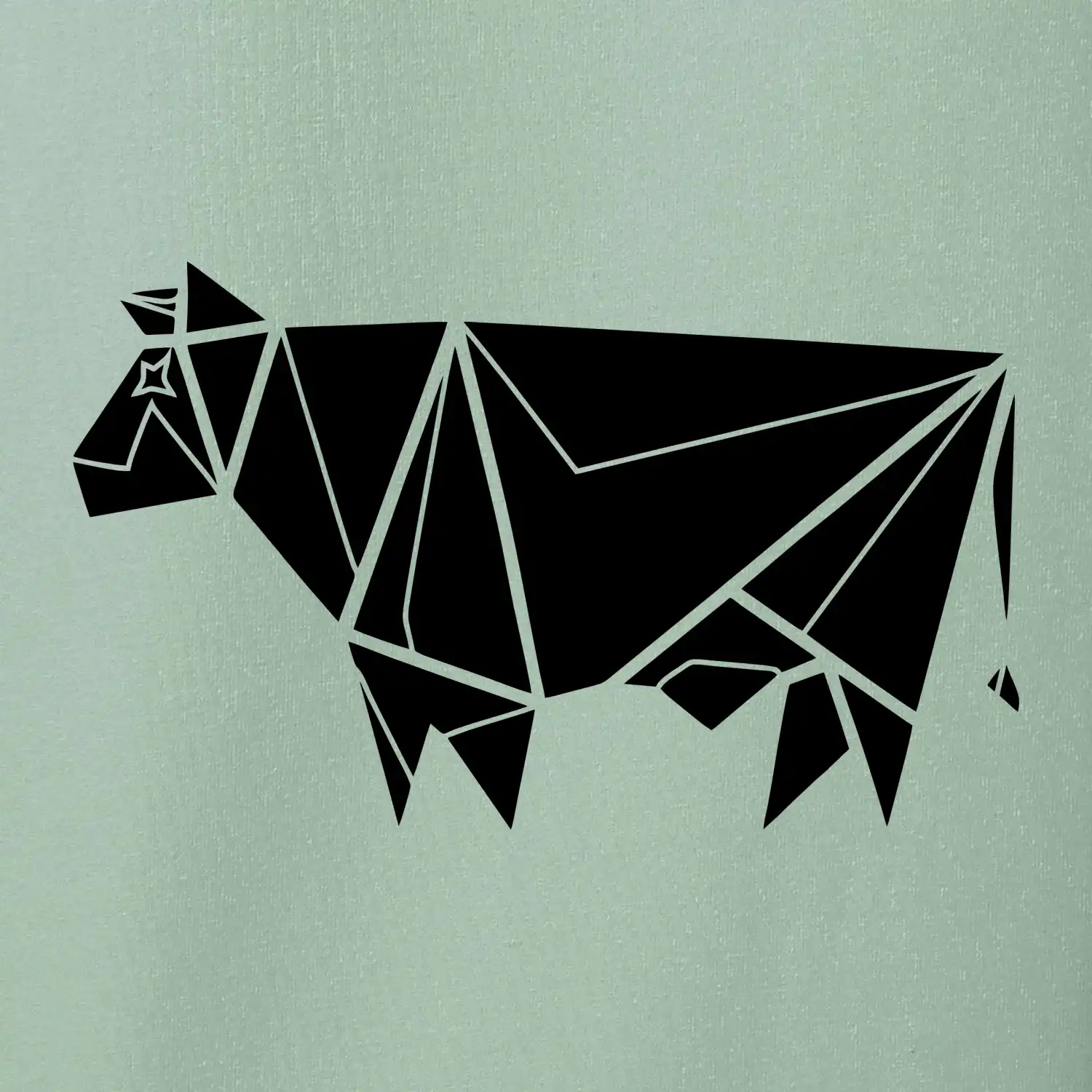Origami kráva z boku