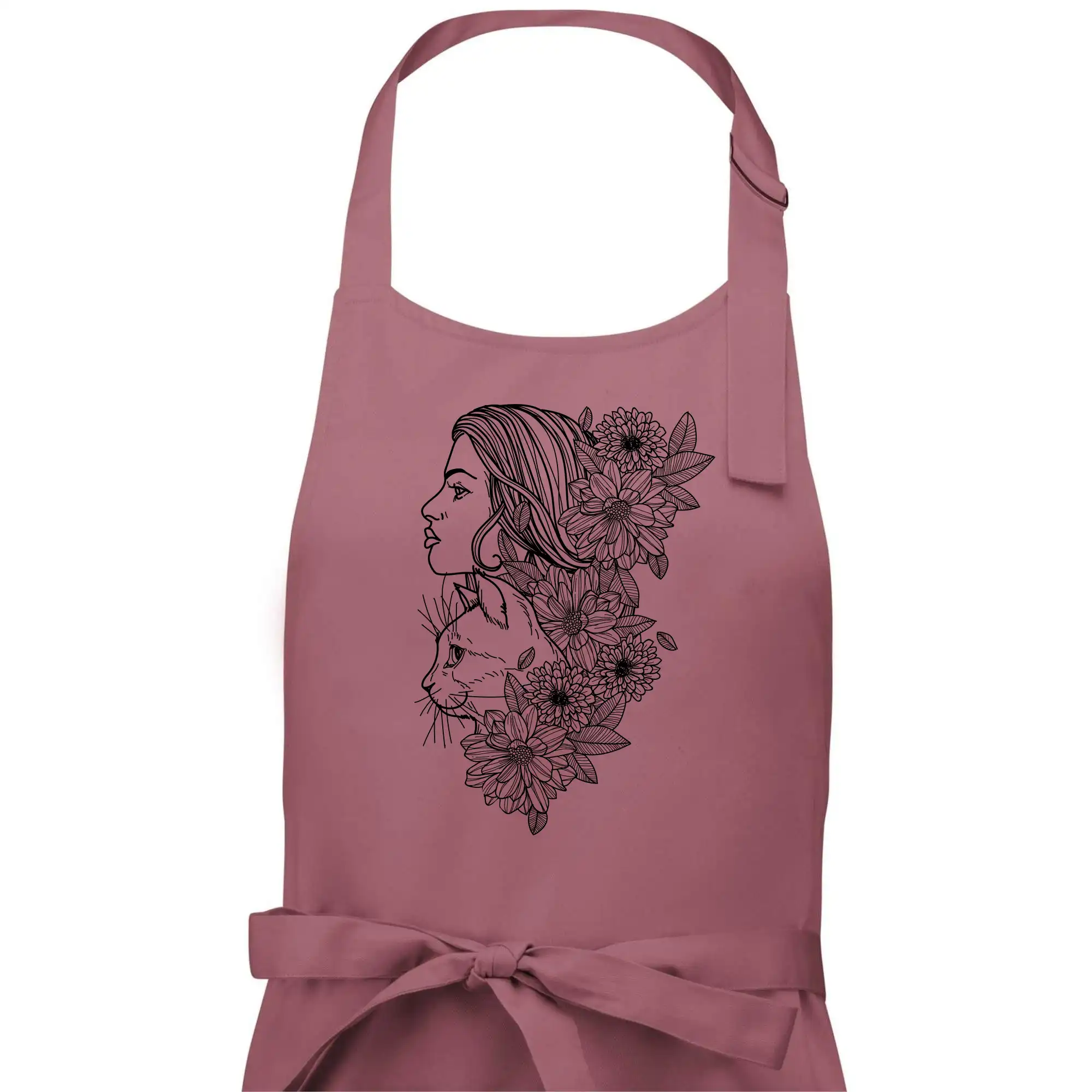 Žena a kočka - kreslená