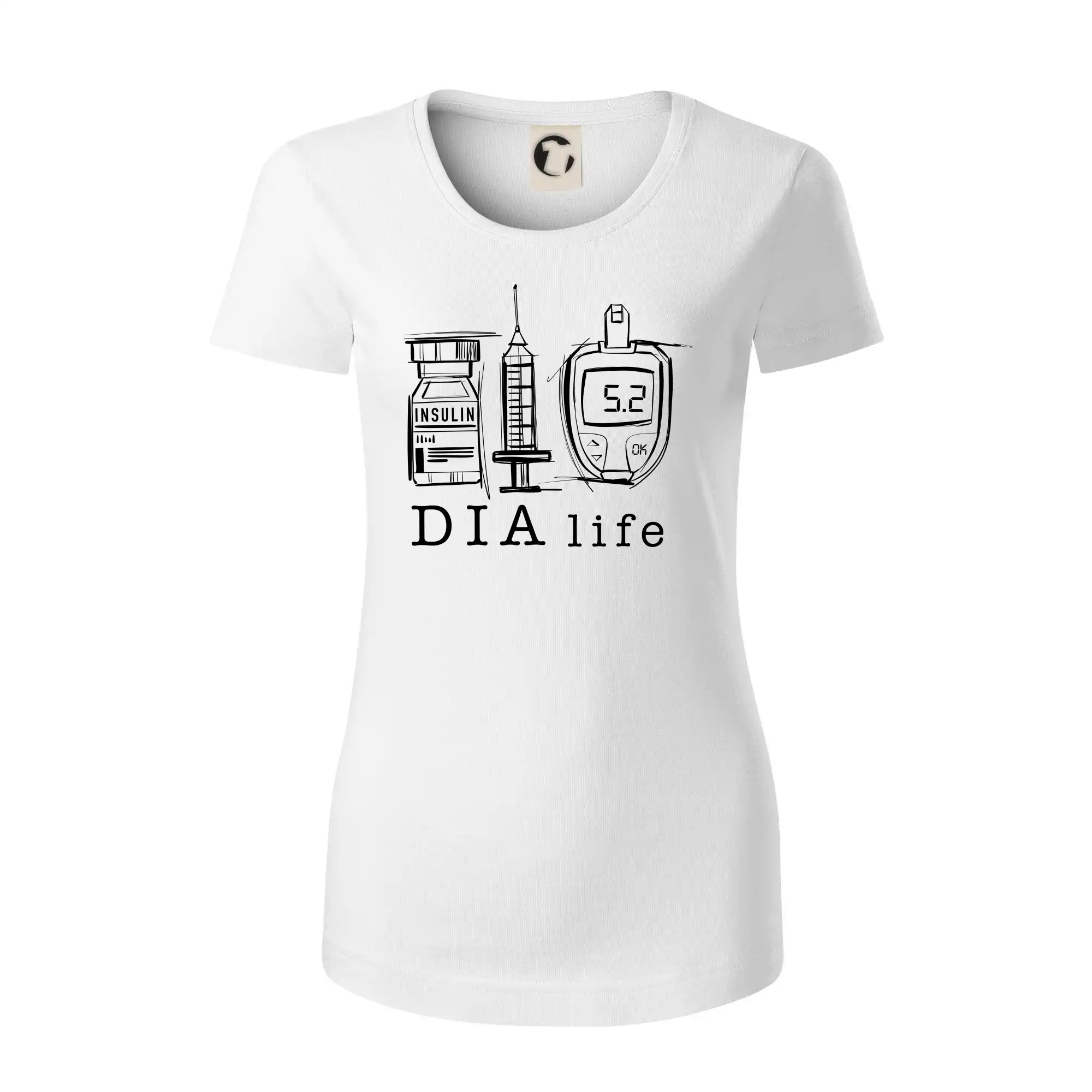 D I A life - kreslený insulin injekce a glukometr