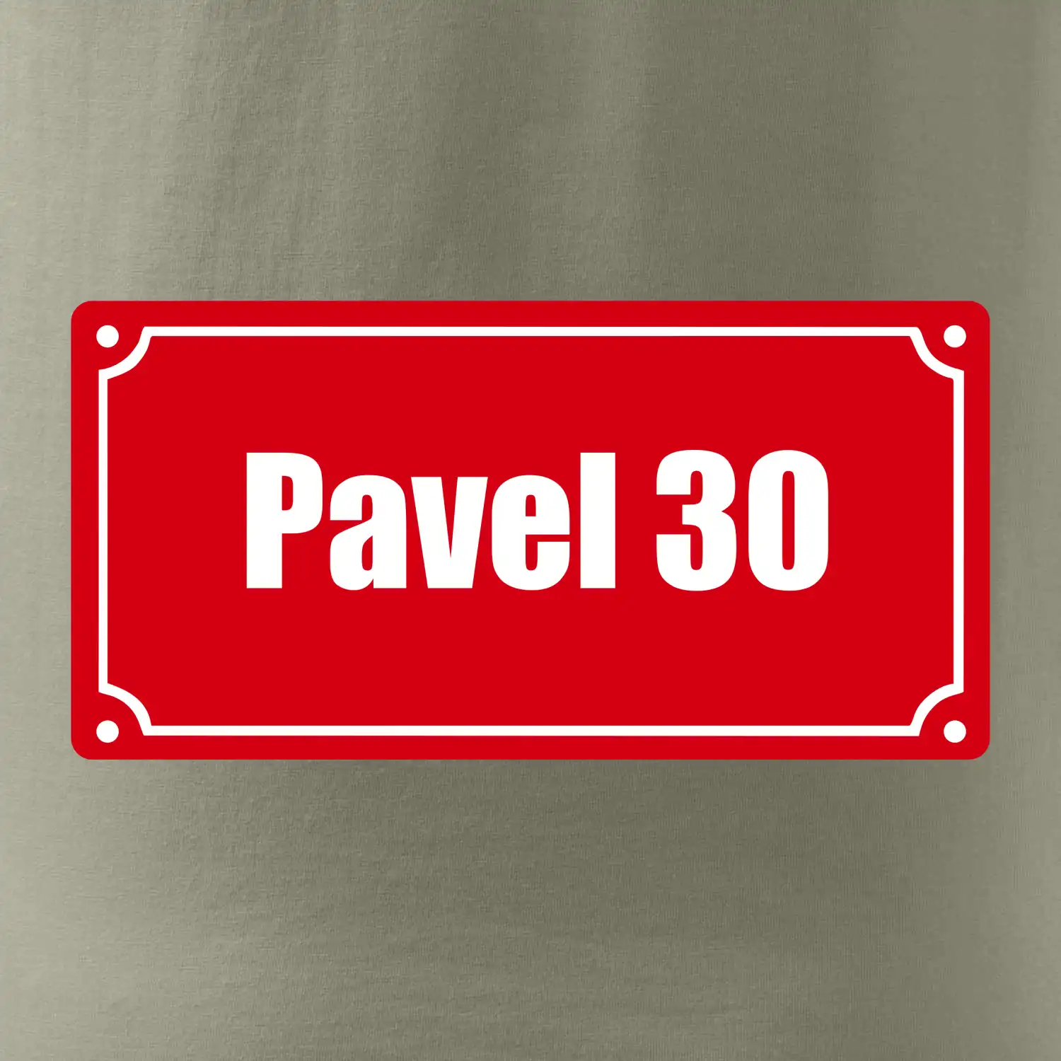 Jméno a věk - uliční cedule - červená