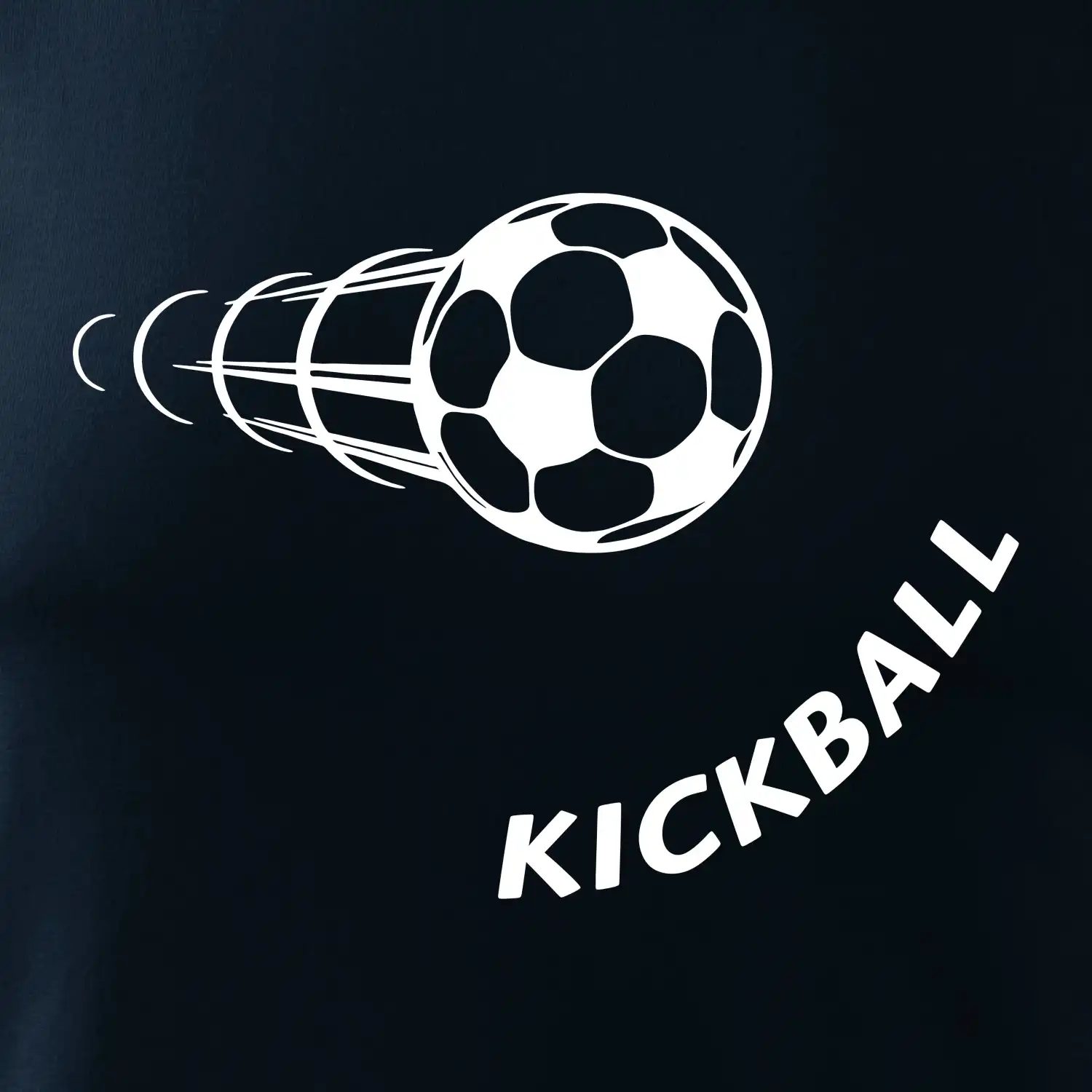 Kickball nápis šikmo