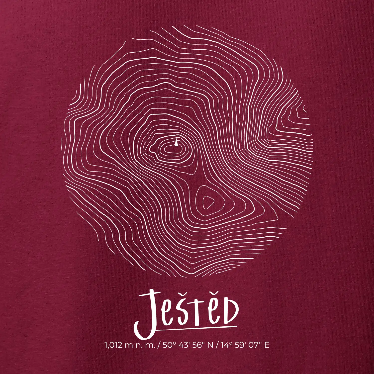 Ještěd - vrstevnice v kruhu
