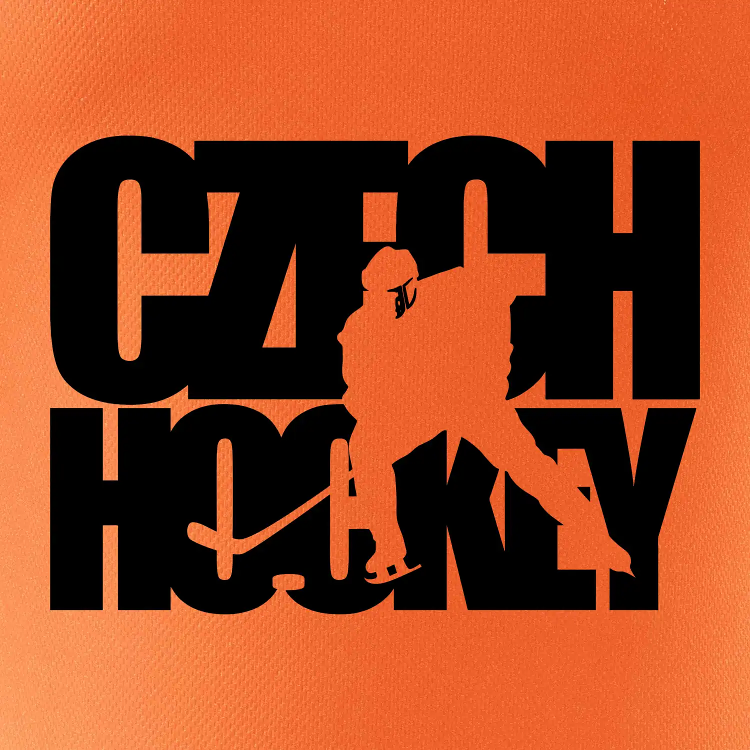 Czech hockey - nápis s hokejistou - Mistrovství světa v ledním hokeji 2026