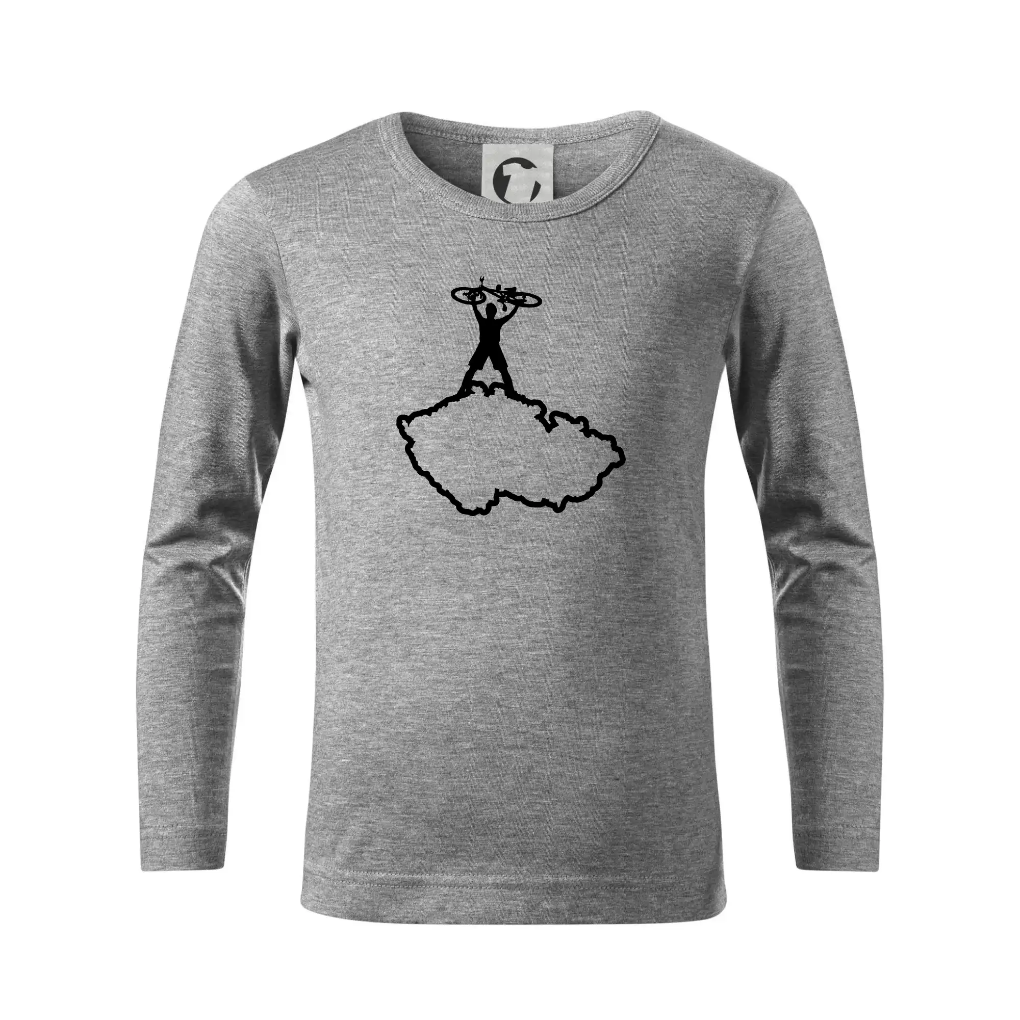 Mapa ČR - cyklista na prsou