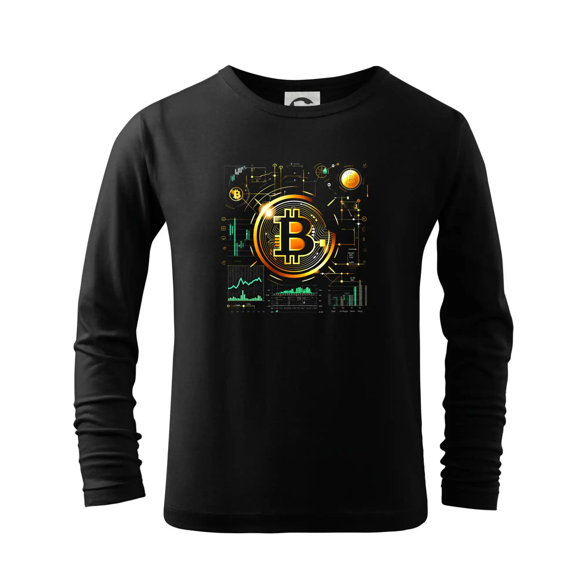 Bitcoin logo s grafy